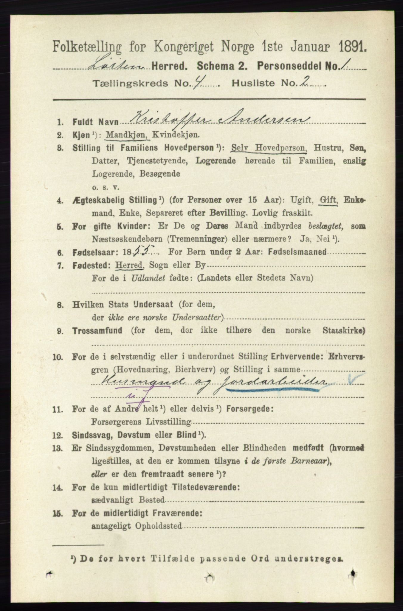 RA, 1891 census for 0415 Løten, 1891, p. 2786