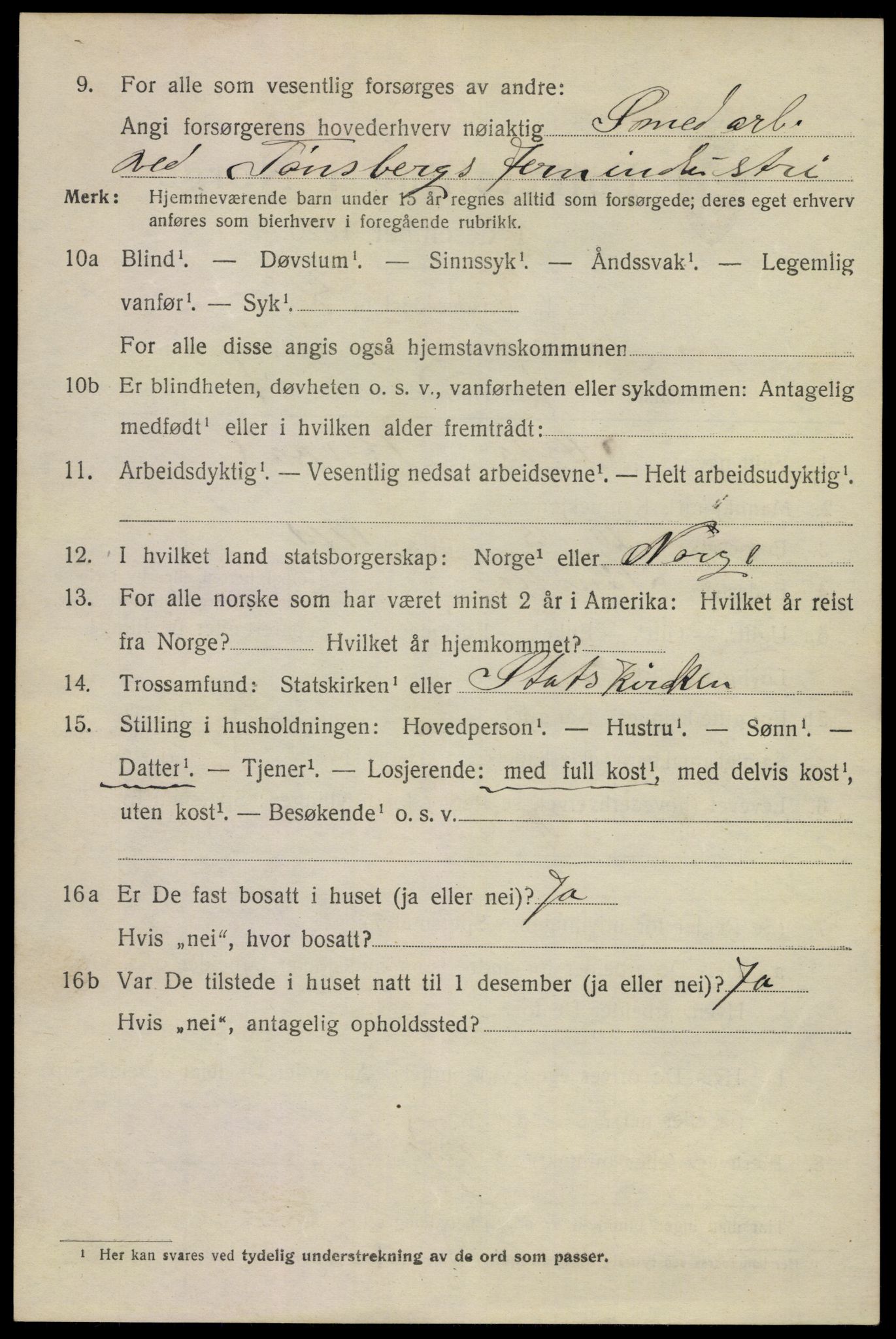 SAKO, 1920 census for Tønsberg, 1920, p. 18220