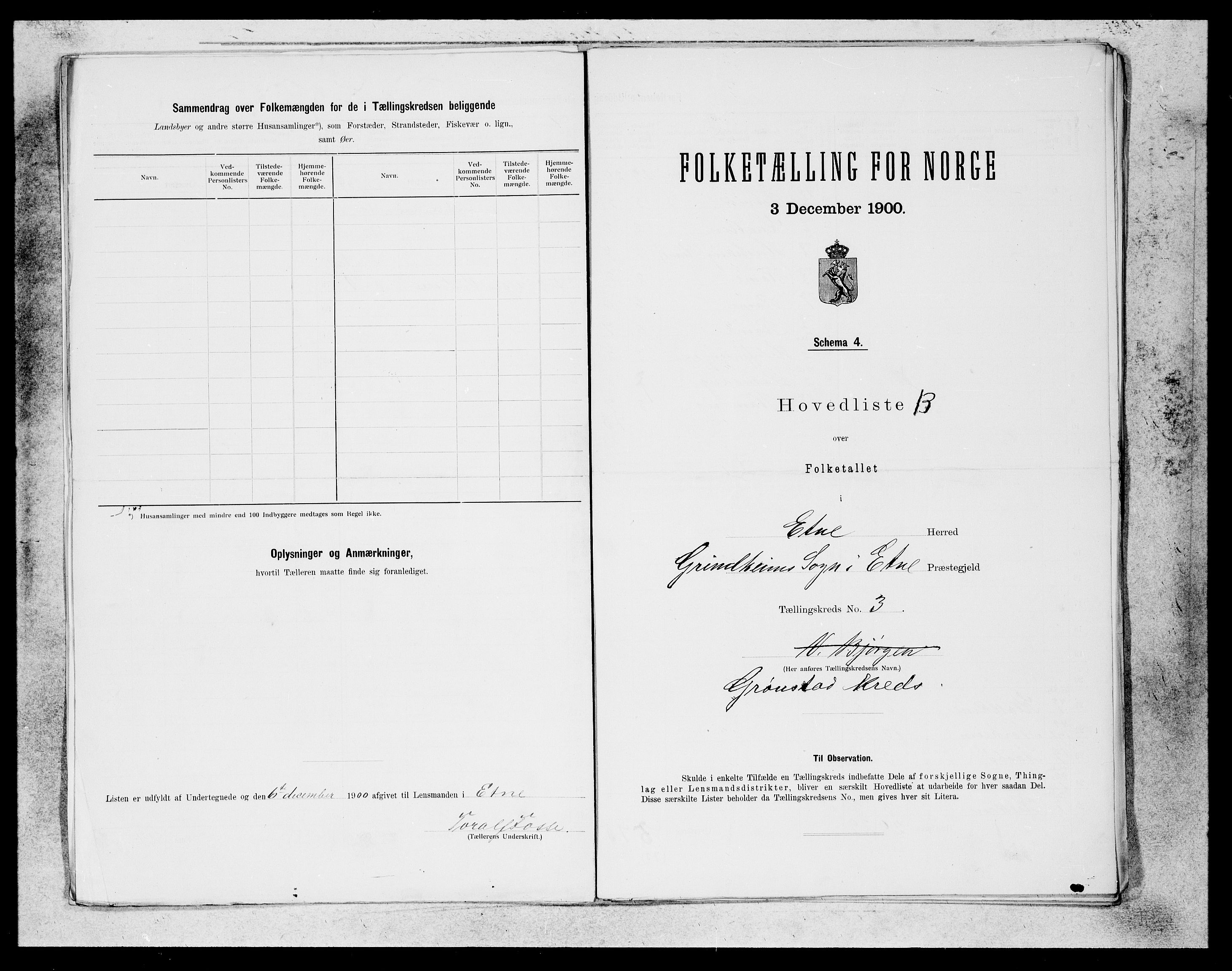 SAB, 1900 census for Etne, 1900, p. 9