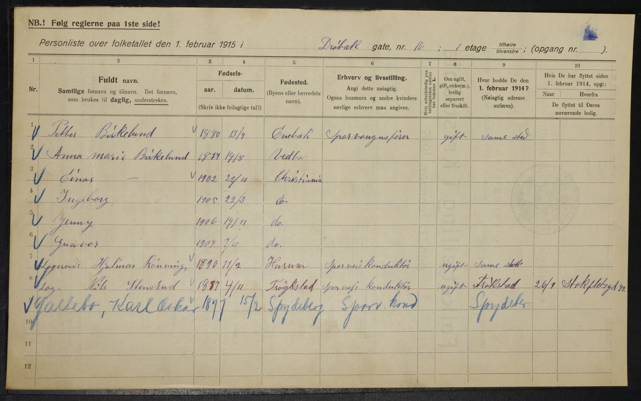 OBA, Municipal Census 1915 for Kristiania, 1915, p. 17434