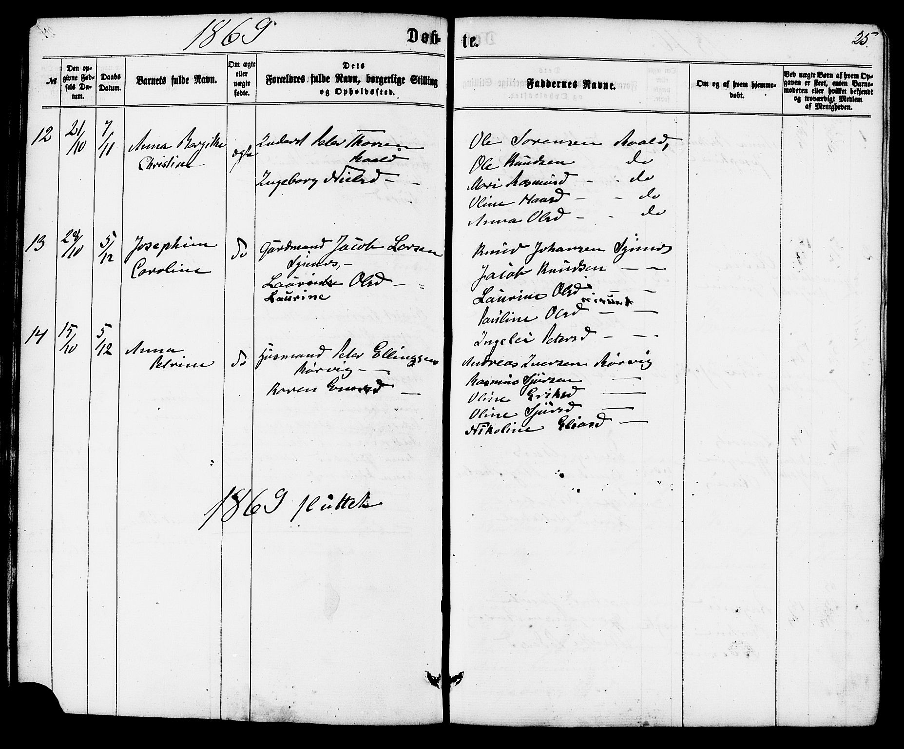 Ministerialprotokoller, klokkerbøker og fødselsregistre - Møre og Romsdal, AV/SAT-A-1454/537/L0518: Parish register (official) no. 537A02, 1862-1876, p. 25