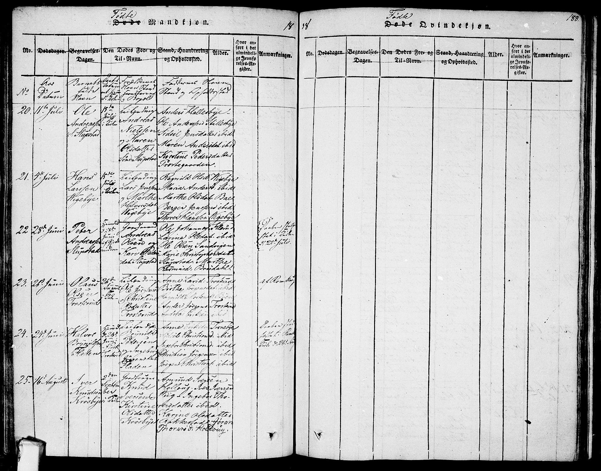 Rødenes prestekontor Kirkebøker, AV/SAO-A-2005/F/Fa/L0004: Parish register (official) no. I 4, 1814-1838, p. 188