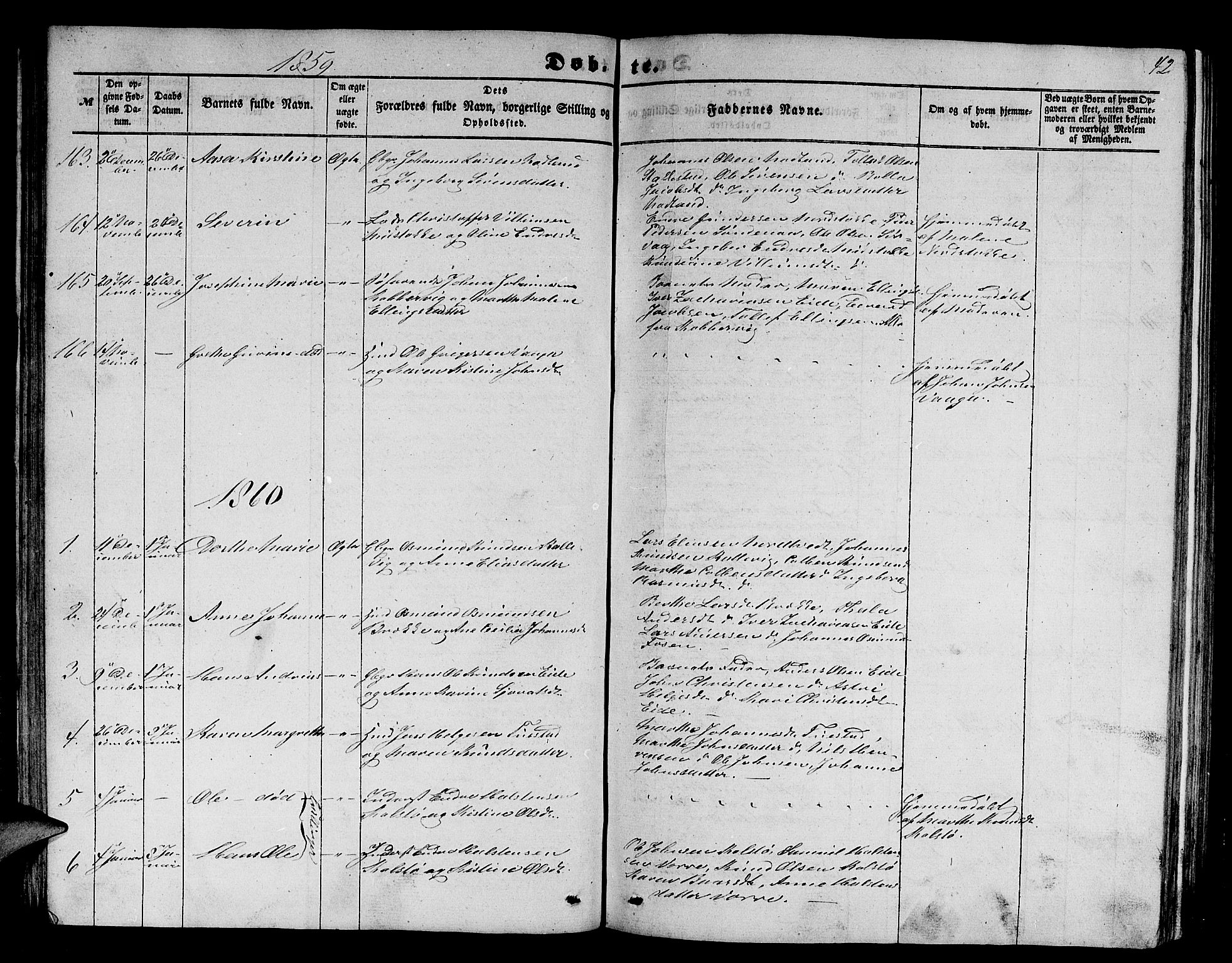 Avaldsnes sokneprestkontor, SAST/A -101851/H/Ha/Hab/L0003: Parish register (copy) no. B 3, 1857-1871, p. 42