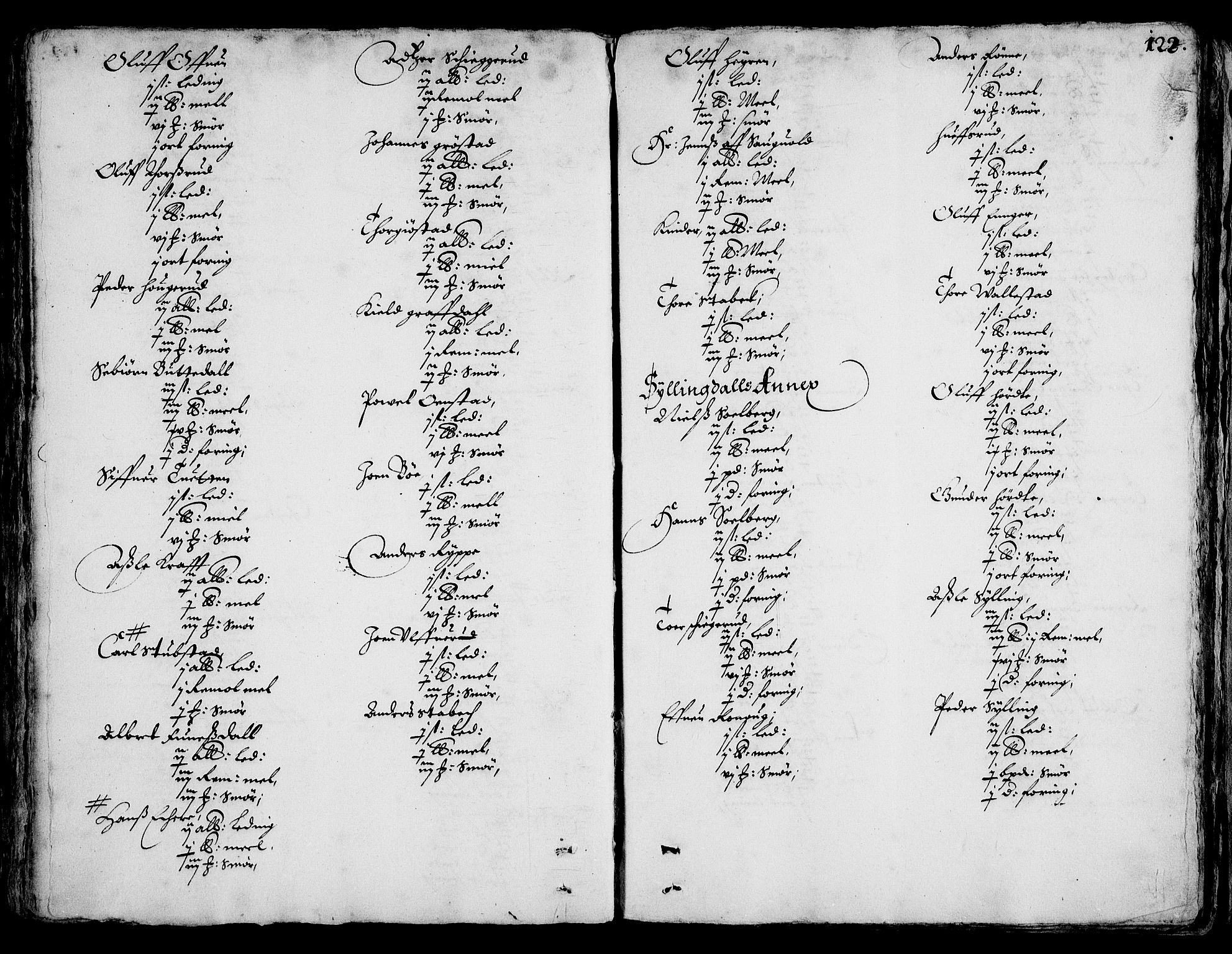 Rentekammeret inntil 1814, Realistisk ordnet avdeling, AV/RA-EA-4070/On/L0001/0002: Statens gods / [Jj 2]: Jordebok og forklaring over atkomstene til Hannibal Sehesteds gods, 1651, p. 121b-122a