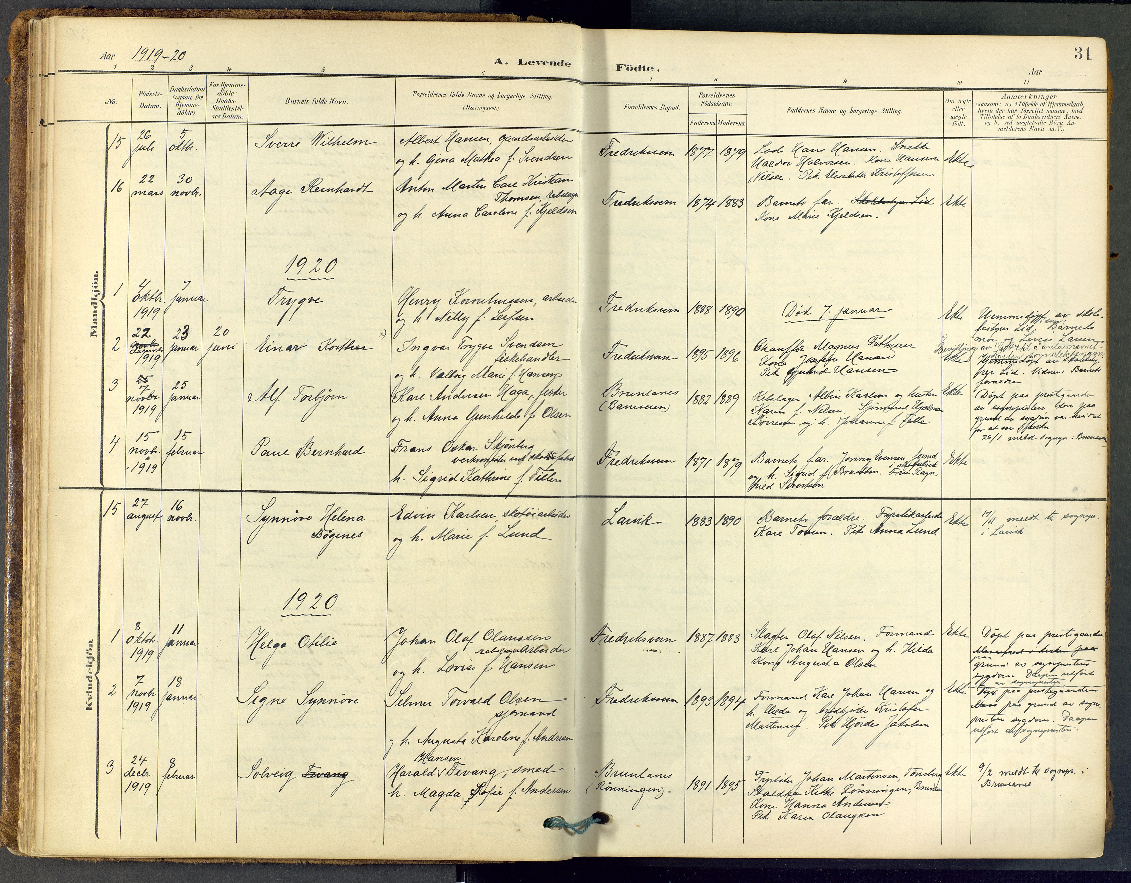 Stavern kirkebøker, SAKO/A-318/F/Fa/L0009: Parish register (official) no. 9, 1906-1955, p. 31