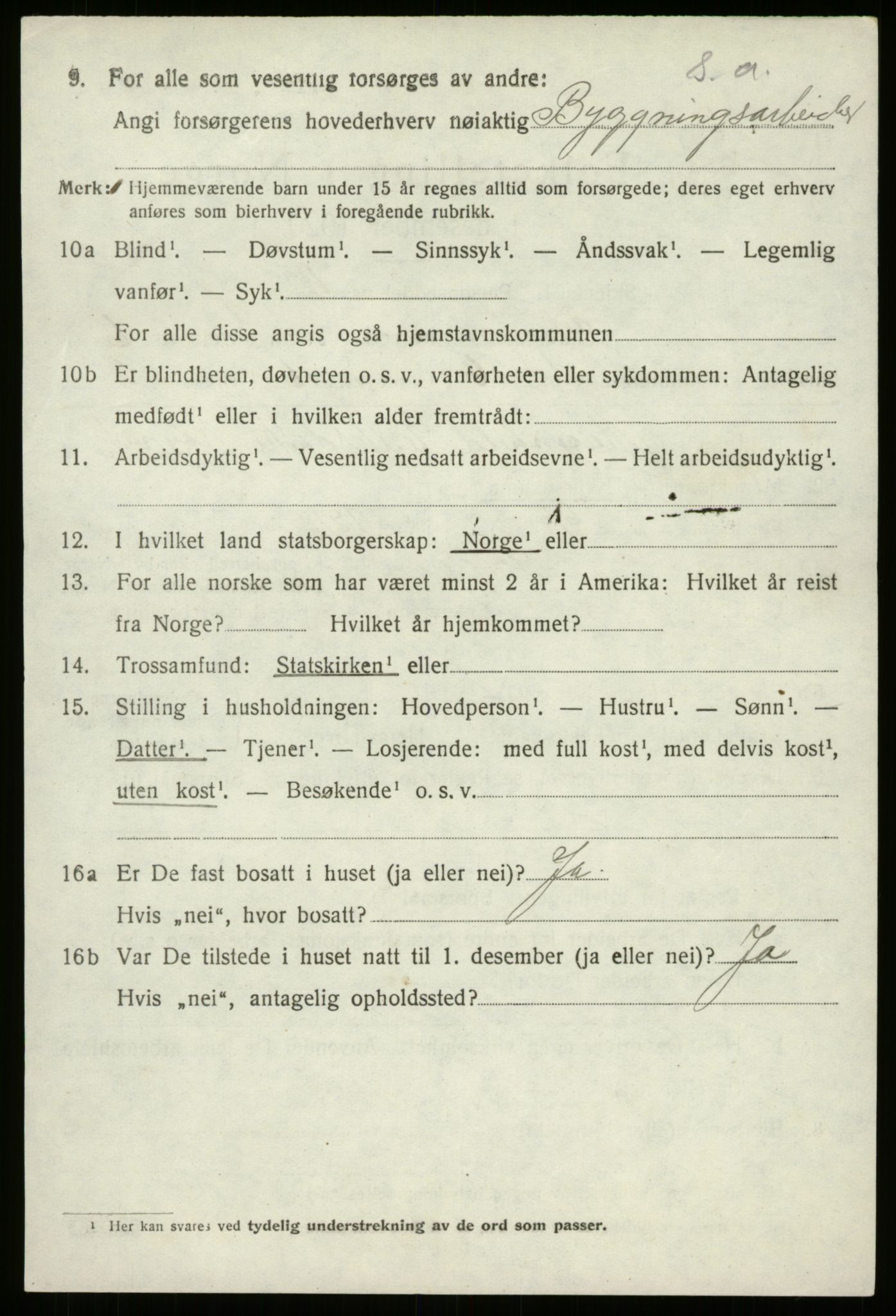 SAB, 1920 census for Gloppen, 1920, p. 4061