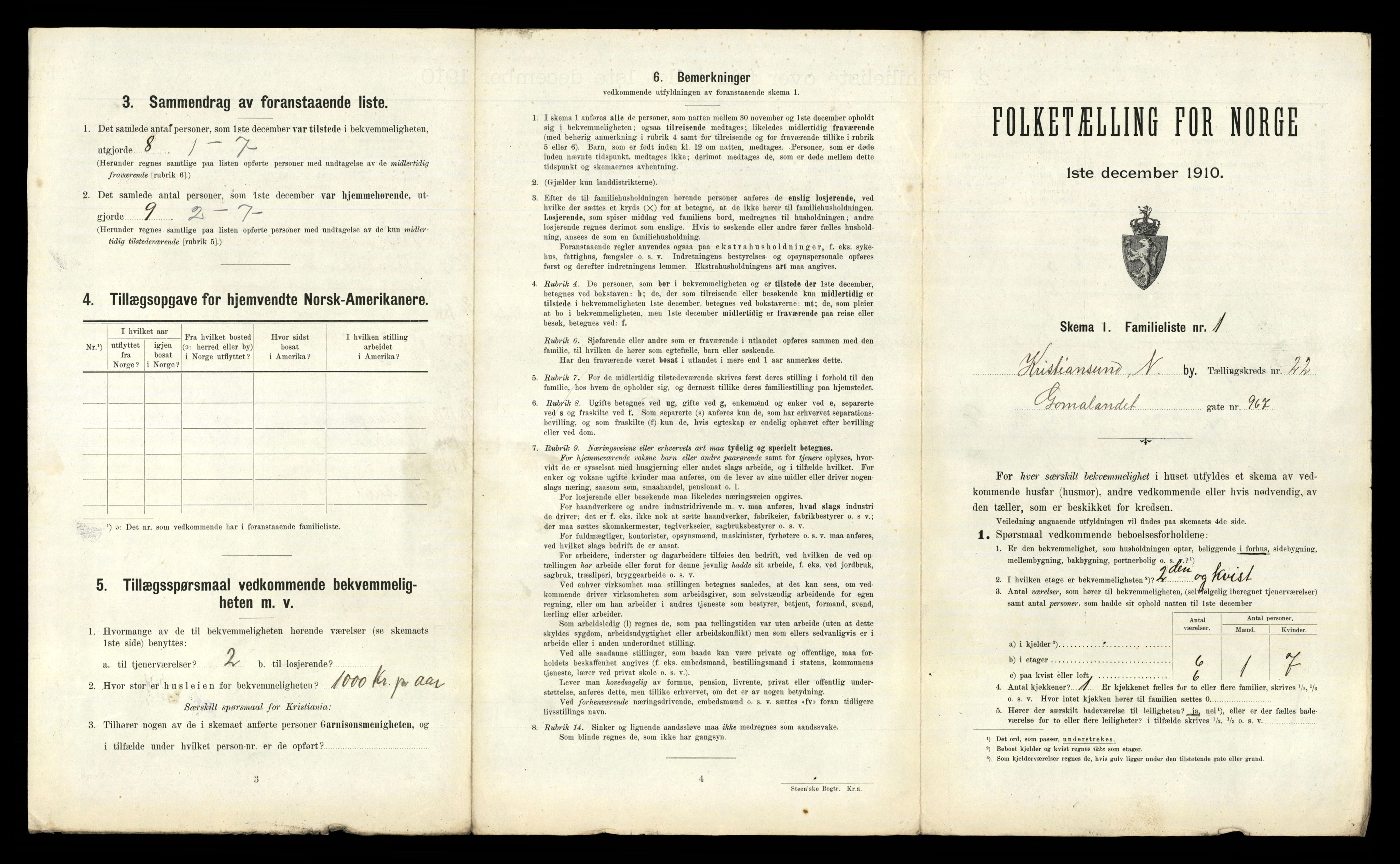 RA, 1910 census for Kristiansund, 1910, p. 7623