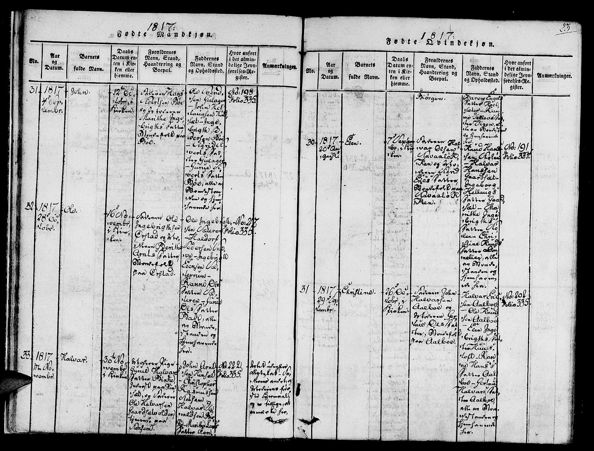 Ministerialprotokoller, klokkerbøker og fødselsregistre - Sør-Trøndelag, AV/SAT-A-1456/678/L0895: Parish register (official) no. 678A05 /1, 1816-1821, p. 23