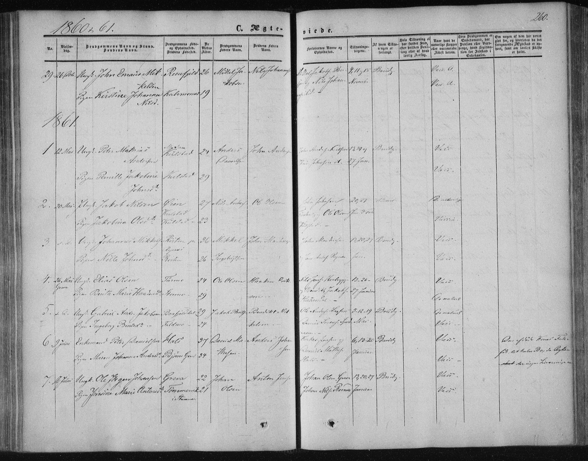 Ministerialprotokoller, klokkerbøker og fødselsregistre - Nordland, SAT/A-1459/820/L0293: Parish register (official) no. 820A14, 1855-1865, p. 260