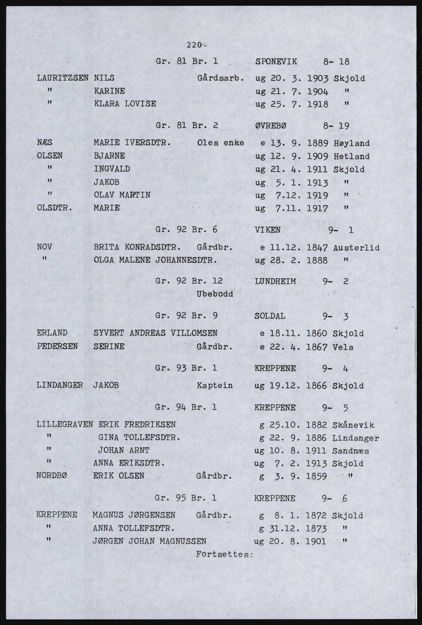 SAST, Copy of 1920 census for the Northern Rogaland, 1920, p. 236