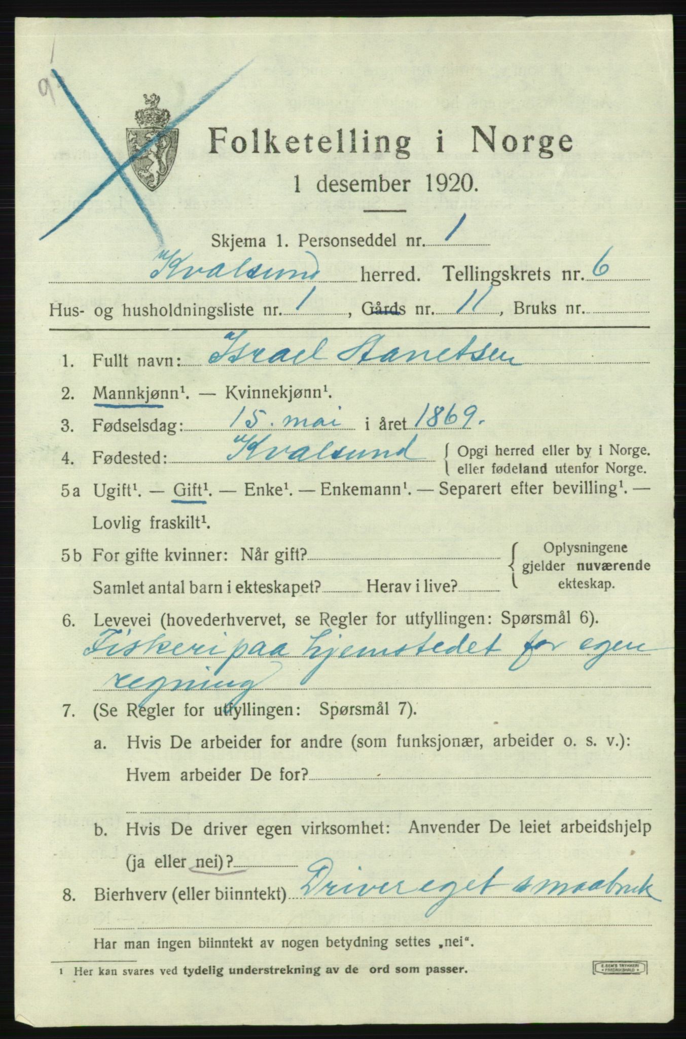 SATØ, 1920 census for , 1920, p. 1982