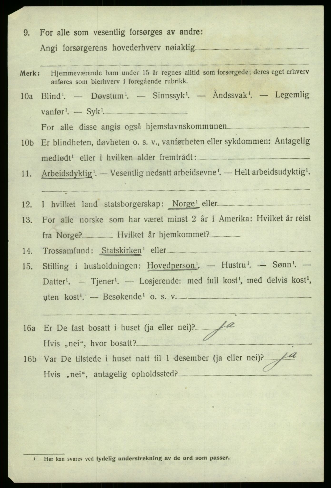 SAB, 1920 census for Kvam, 1920, p. 5636