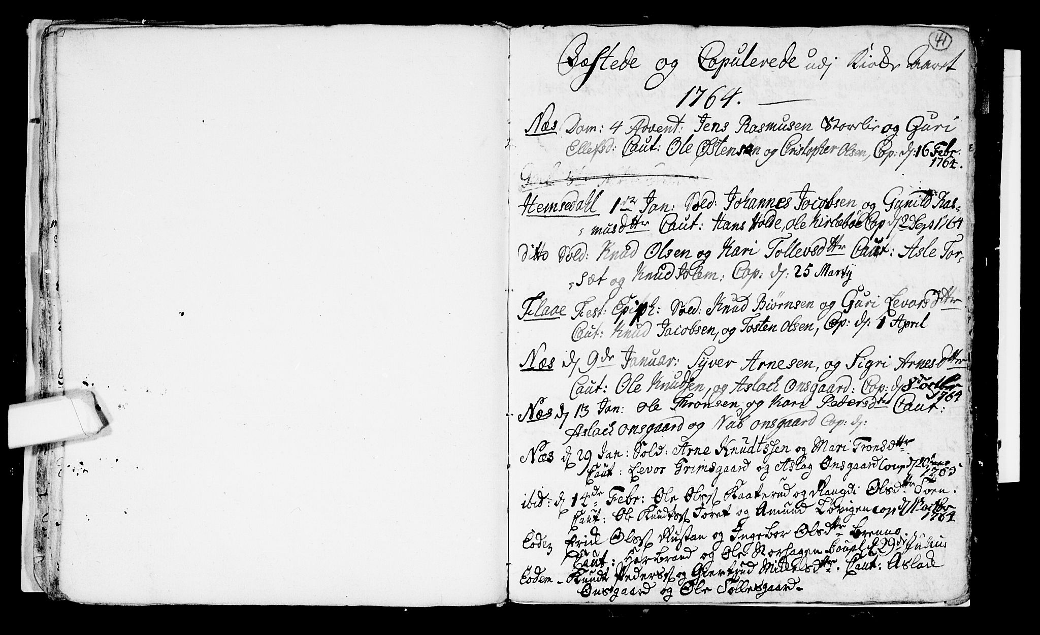 Nes kirkebøker, AV/SAKO-A-236/F/Fa/L0003: Parish register (official) no. 3, 1760-1764, p. 41