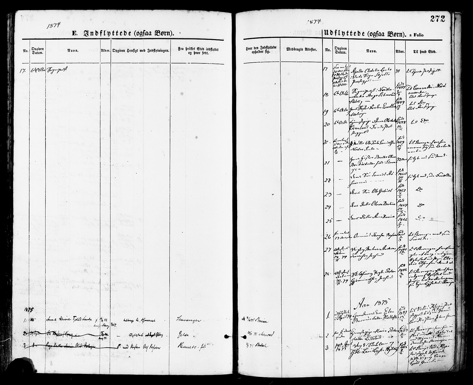 Håland sokneprestkontor, SAST/A-101802/001/30BA/L0009: Parish register (official) no. A 8, 1871-1882, p. 272