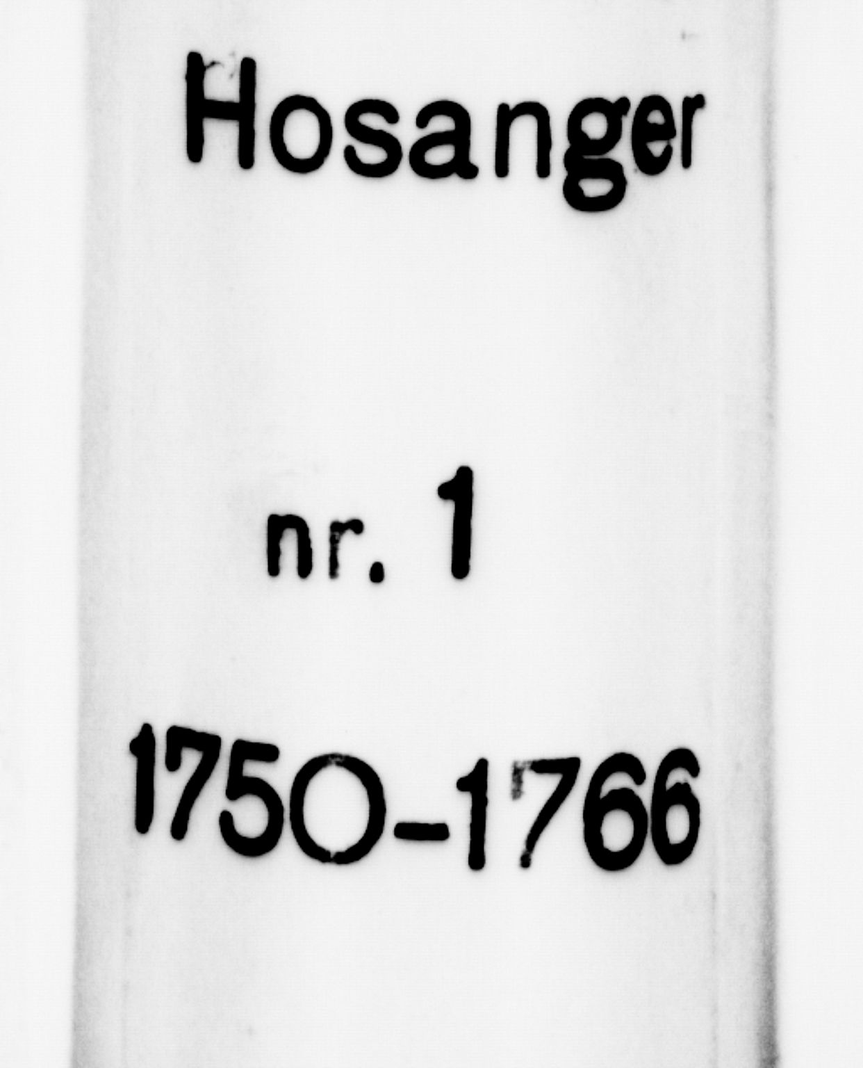 Hosanger sokneprestembete, AV/SAB-A-75801/H/Haa: Parish register (official) no. A 1 /1, 1750-1766