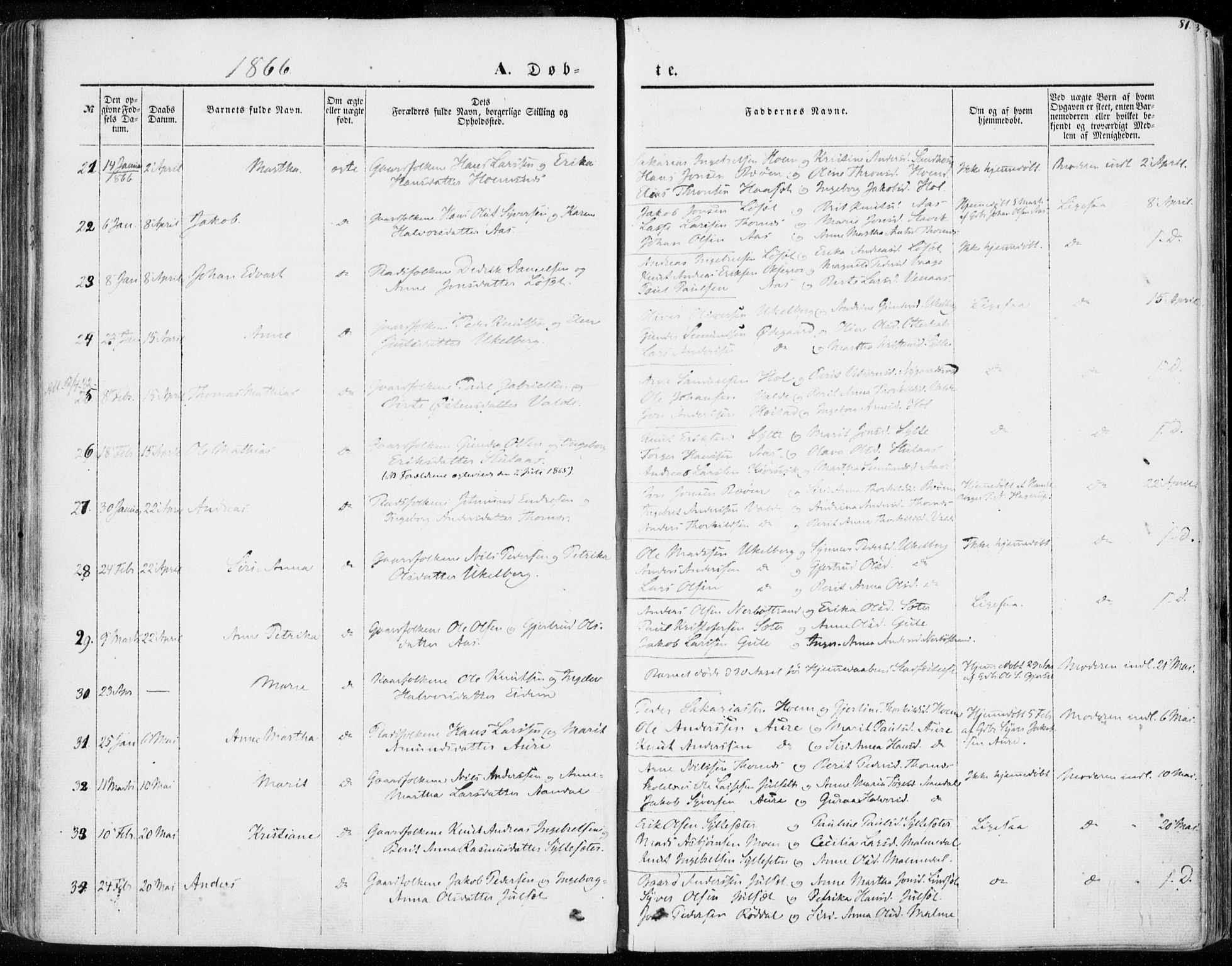 Ministerialprotokoller, klokkerbøker og fødselsregistre - Møre og Romsdal, SAT/A-1454/565/L0748: Parish register (official) no. 565A02, 1845-1872, p. 81