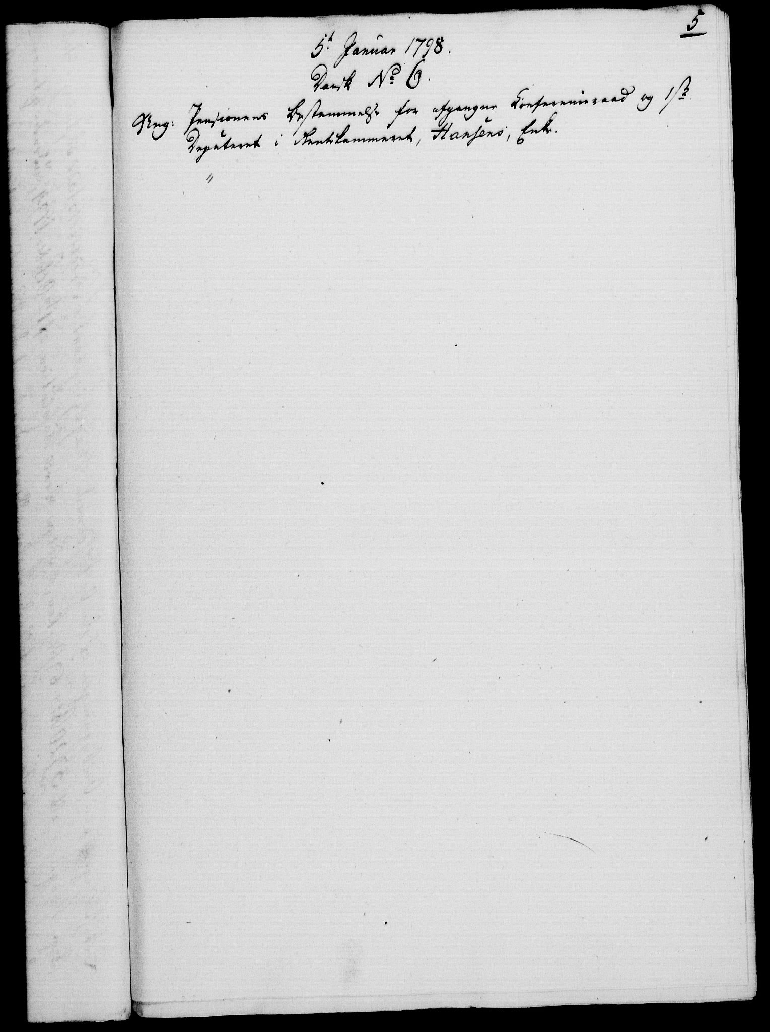 Rentekammeret, Kammerkanselliet, RA/EA-3111/G/Gf/Gfa/L0080: Norsk relasjons- og resolusjonsprotokoll (merket RK 52.80), 1798, p. 42