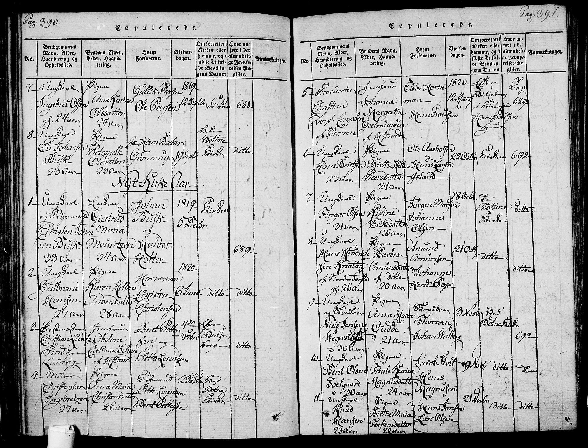 Holmestrand kirkebøker, SAKO/A-346/F/Fa/L0001: Parish register (official) no. 1, 1814-1840, p. 390-391