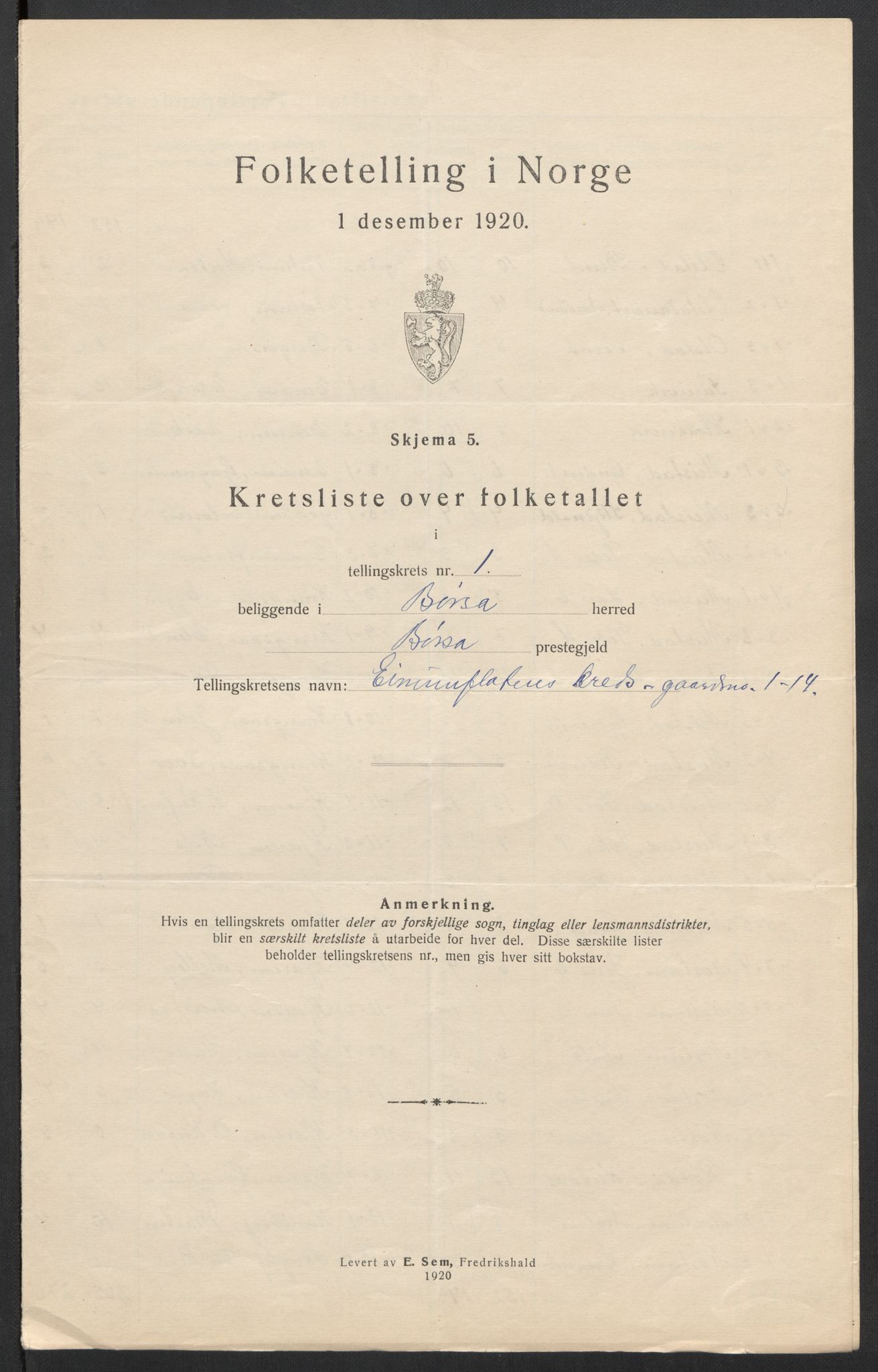 SAT, 1920 census for Børsa, 1920, p. 11