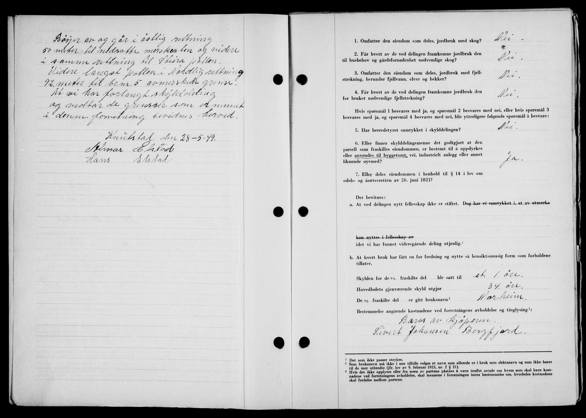 Lofoten sorenskriveri, SAT/A-0017/1/2/2C/L0021a: Mortgage book no. 21a, 1949-1949, Diary no: : 1201/1949