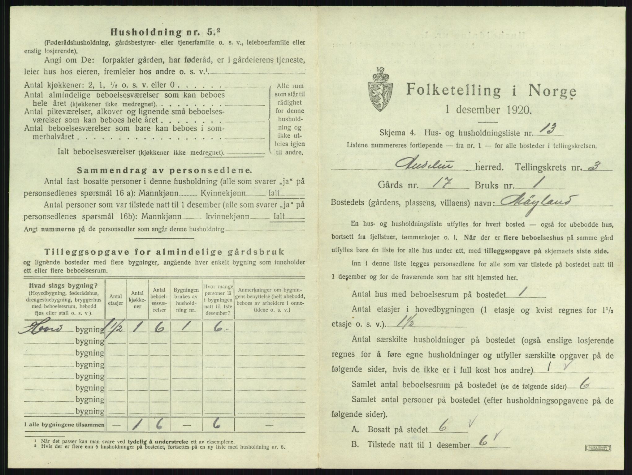 SAKO, 1920 census for Andebu, 1920, p. 205