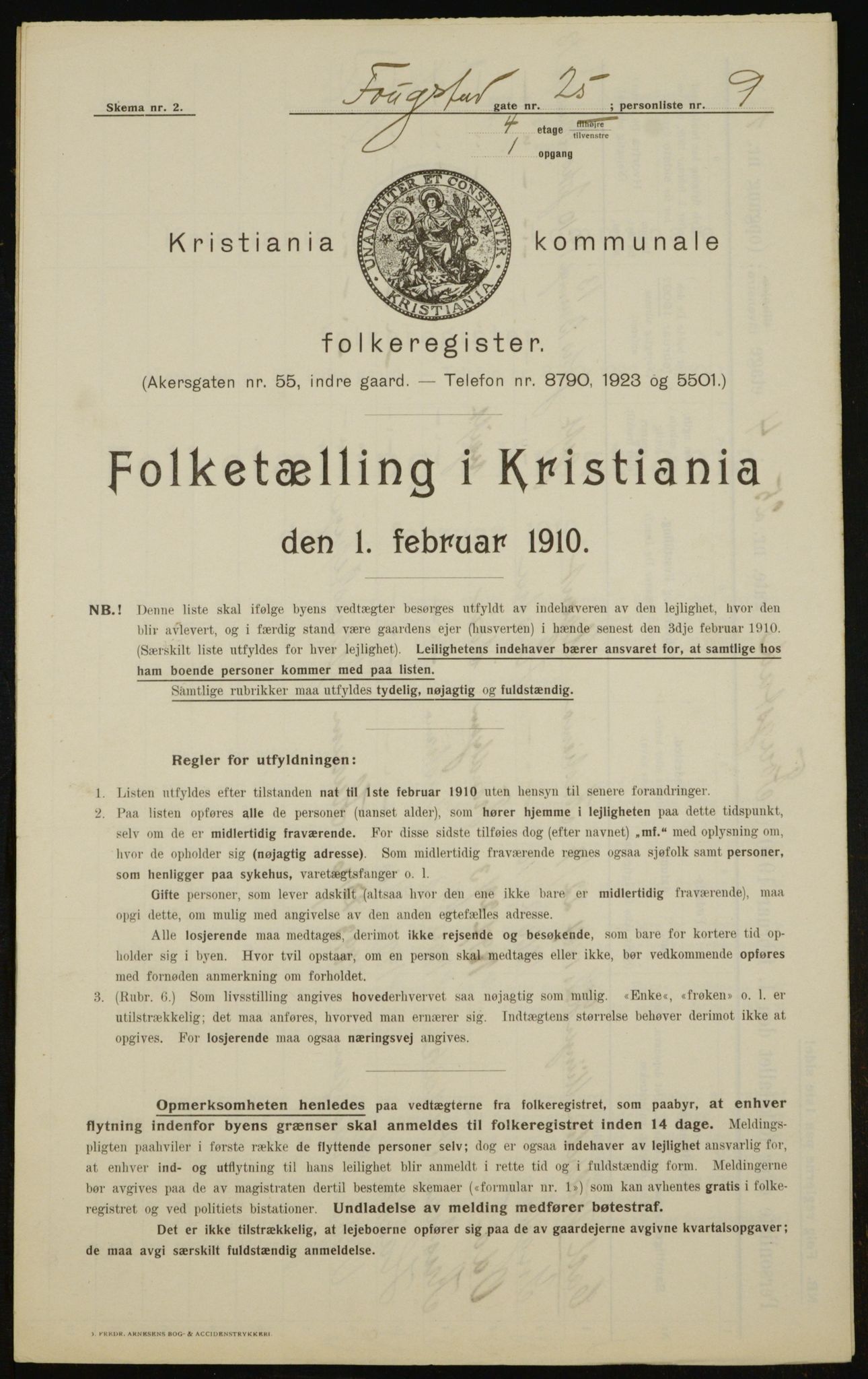 OBA, Municipal Census 1910 for Kristiania, 1910, p. 23882