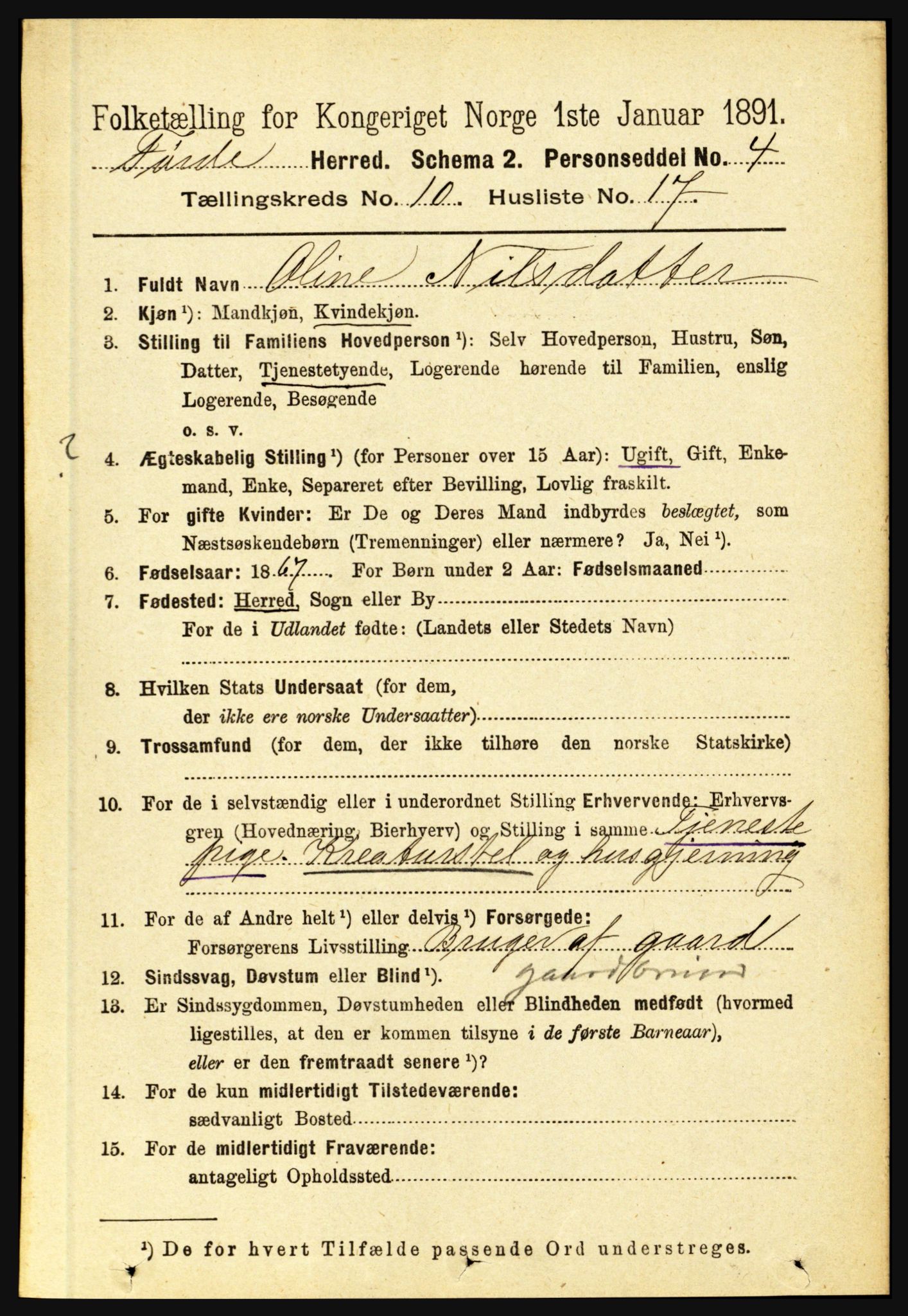 RA, 1891 census for 1432 Førde, 1891, p. 3758