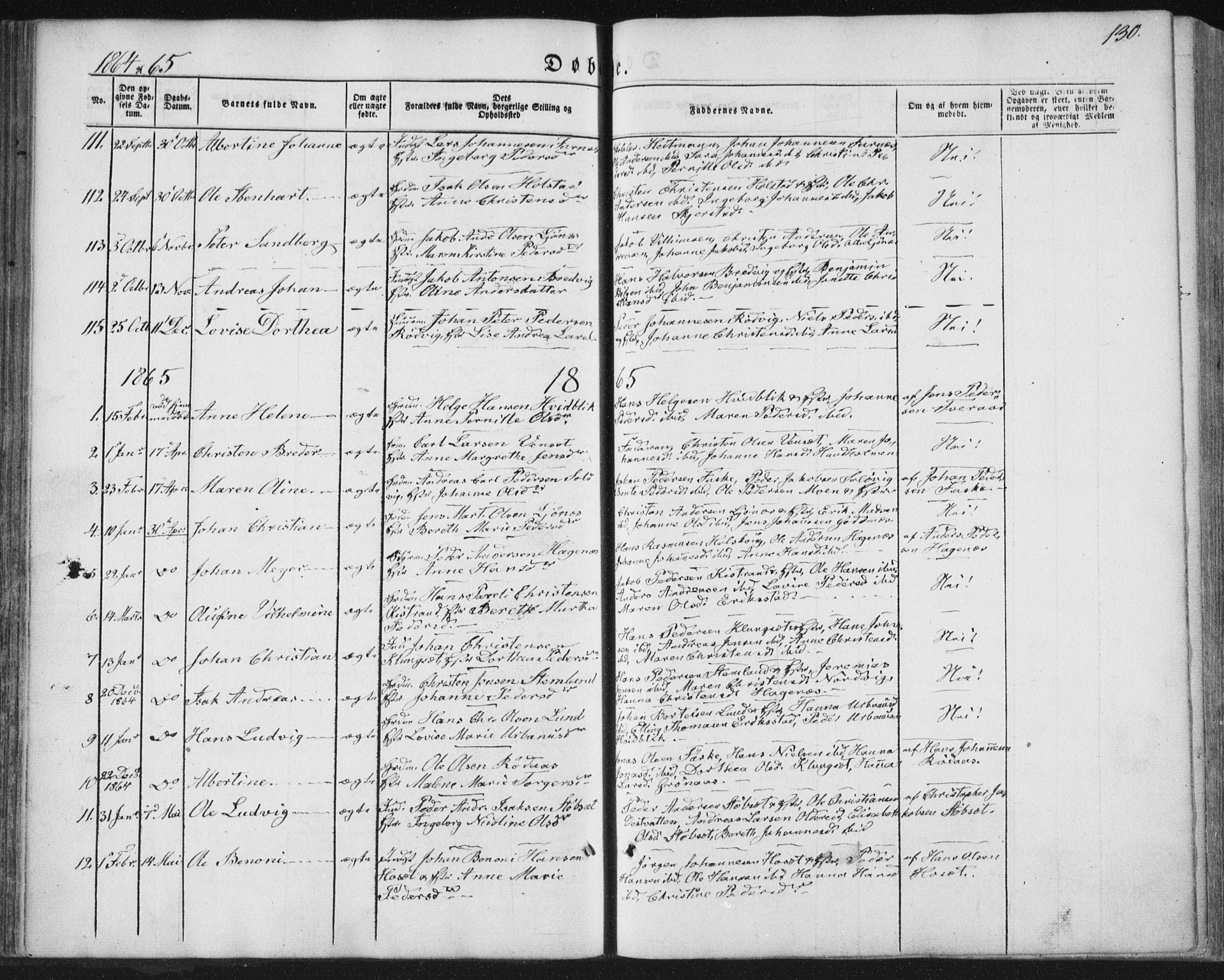Ministerialprotokoller, klokkerbøker og fødselsregistre - Nordland, SAT/A-1459/852/L0738: Parish register (official) no. 852A08, 1849-1865, p. 130