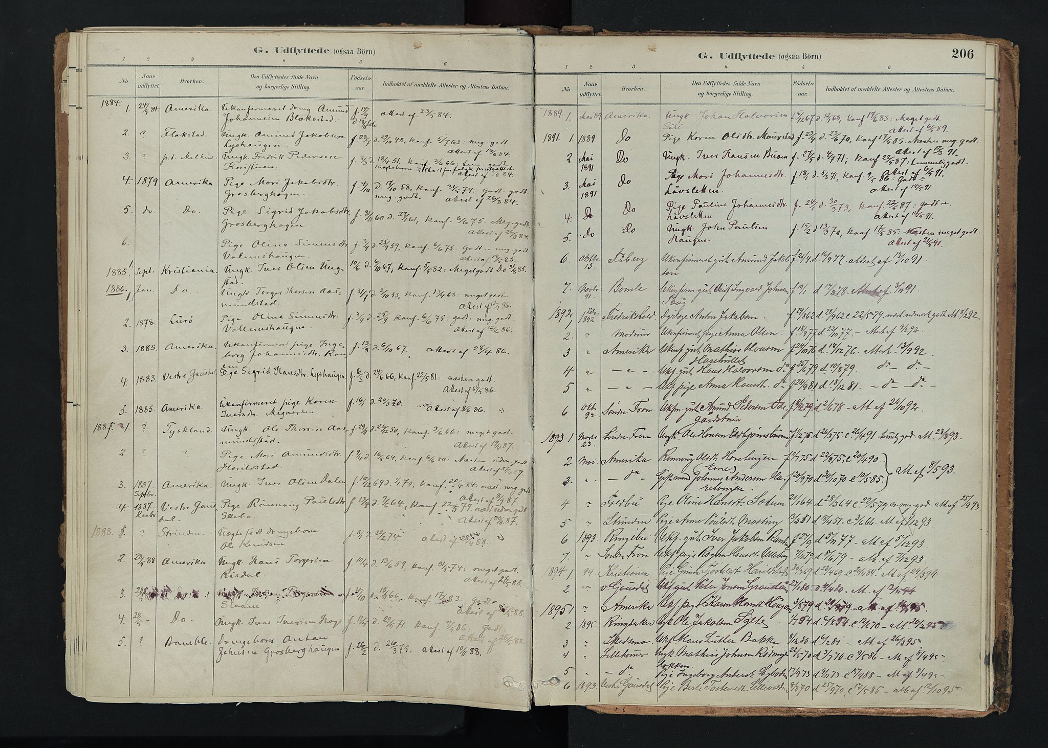 Nord-Fron prestekontor, SAH/PREST-080/H/Ha/Haa/L0005: Parish register (official) no. 5, 1884-1914, p. 206
