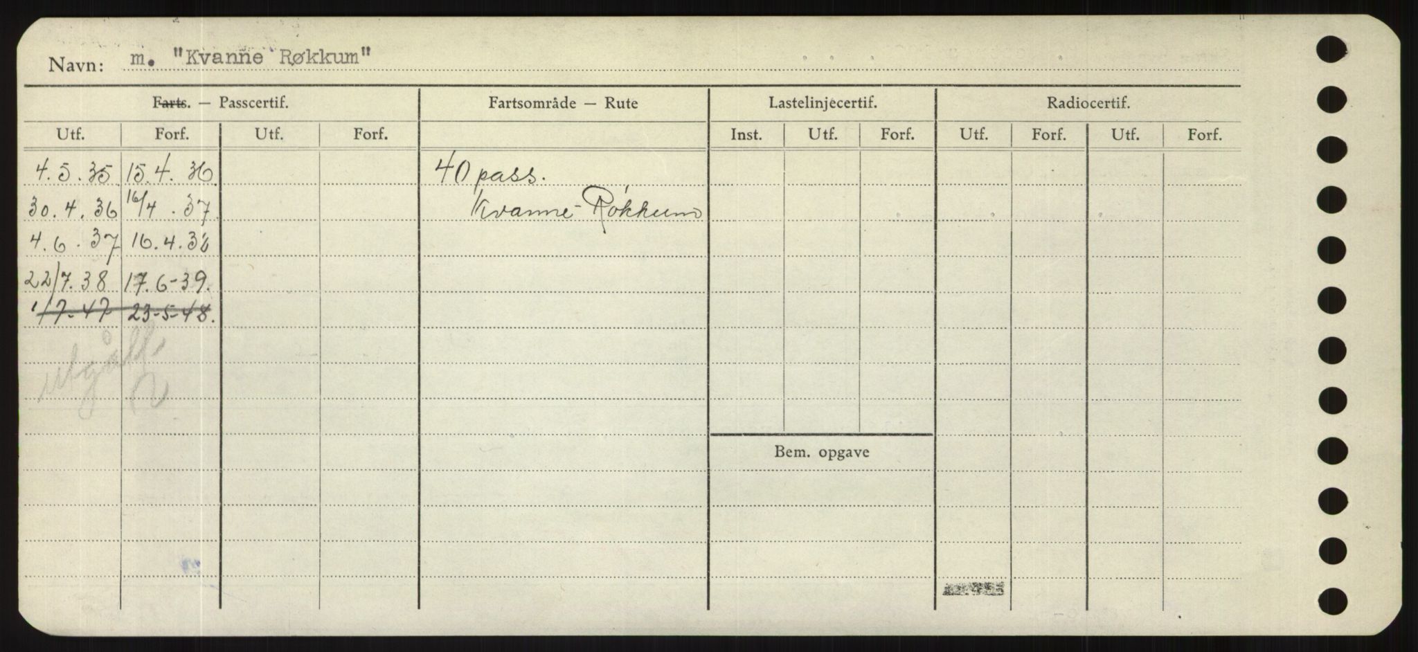 Sjøfartsdirektoratet med forløpere, Skipsmålingen, RA/S-1627/H/Hd/L0021: Fartøy, Kor-Kår, p. 288