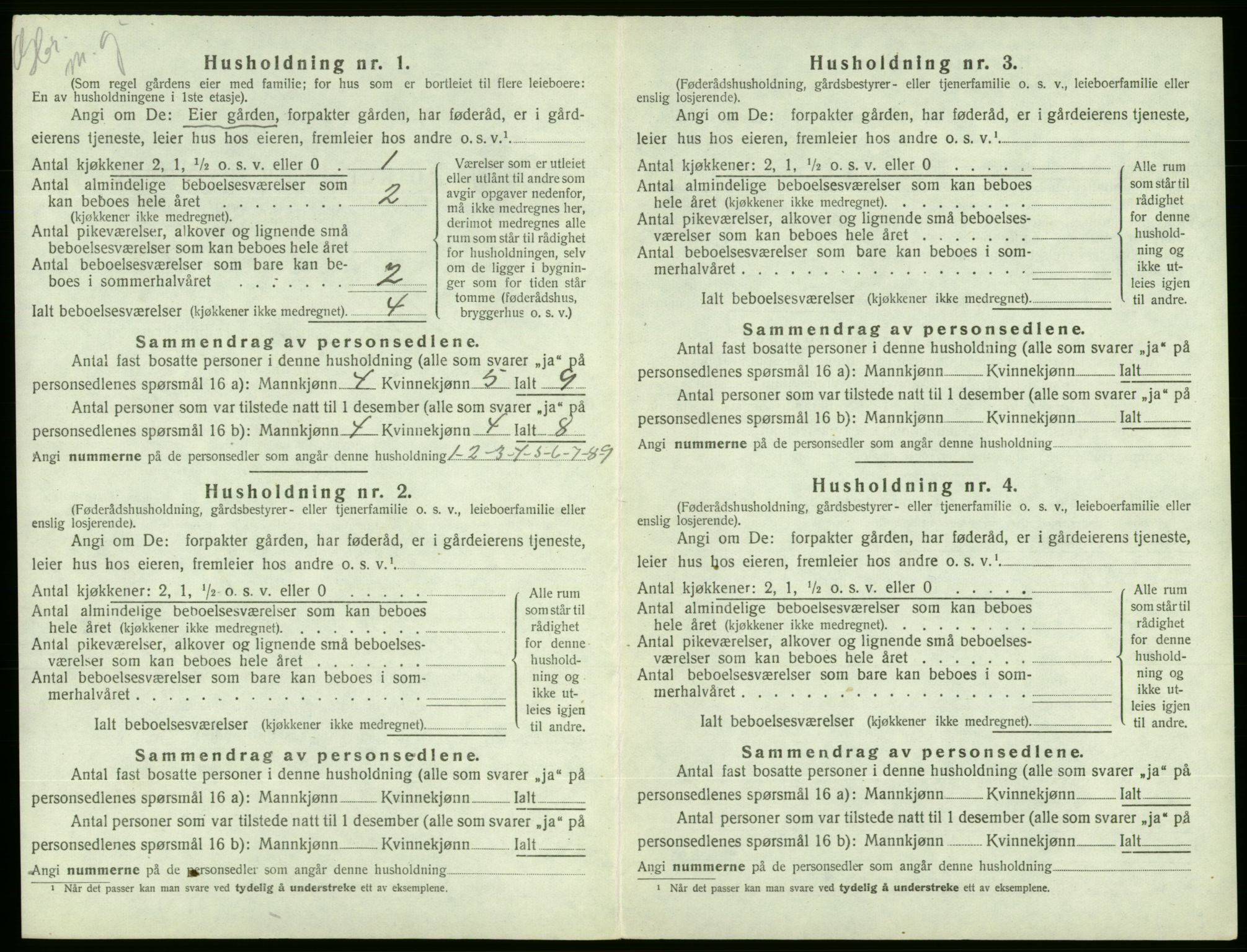 SAB, 1920 census for Ølen, 1920, p. 682
