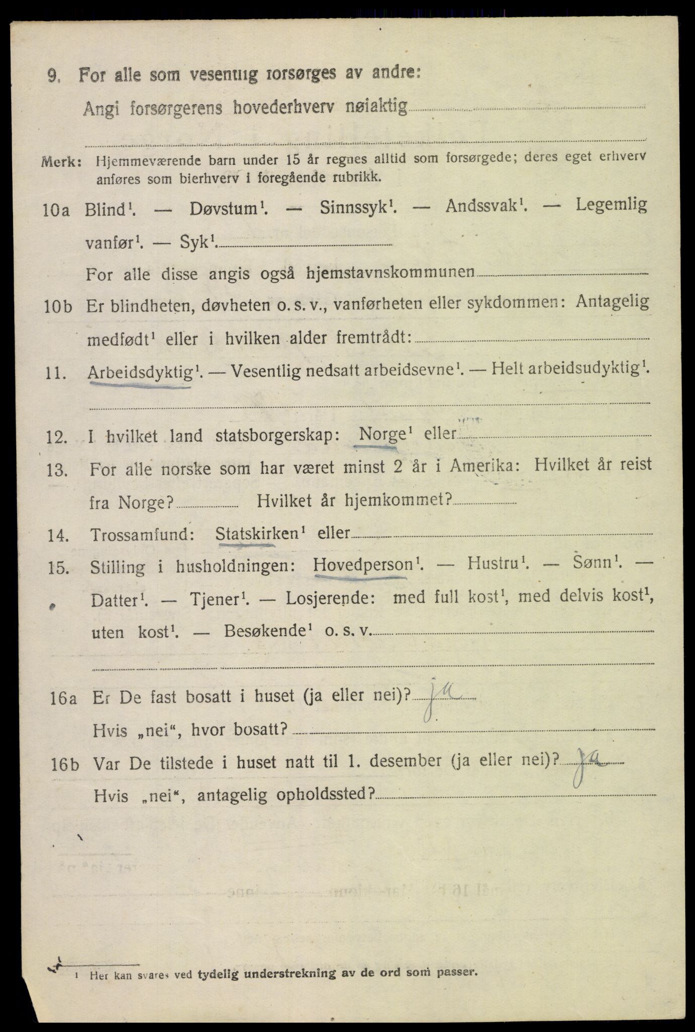 SAH, 1920 census for Vestre Toten, 1920, p. 9223