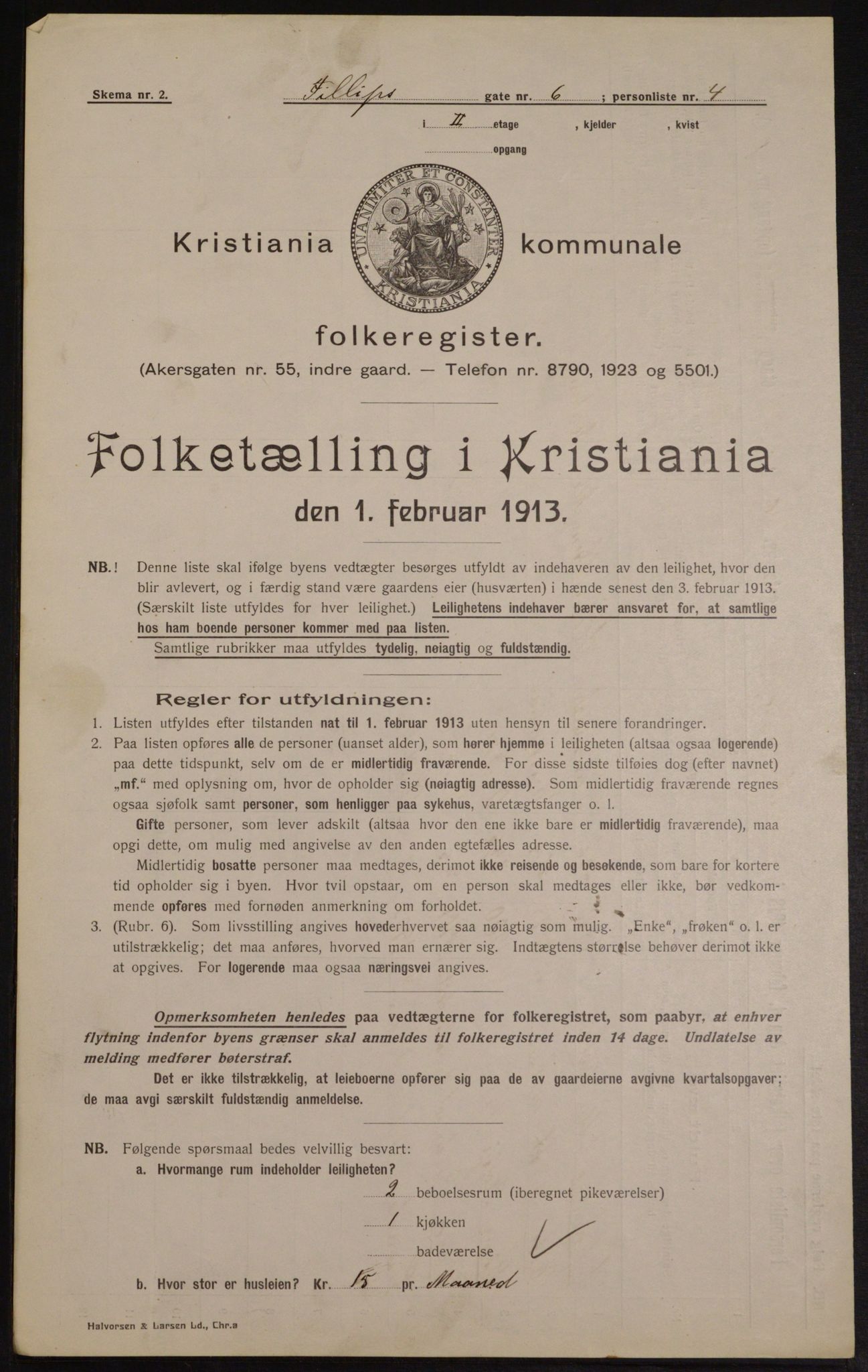 OBA, Municipal Census 1913 for Kristiania, 1913, p. 24380