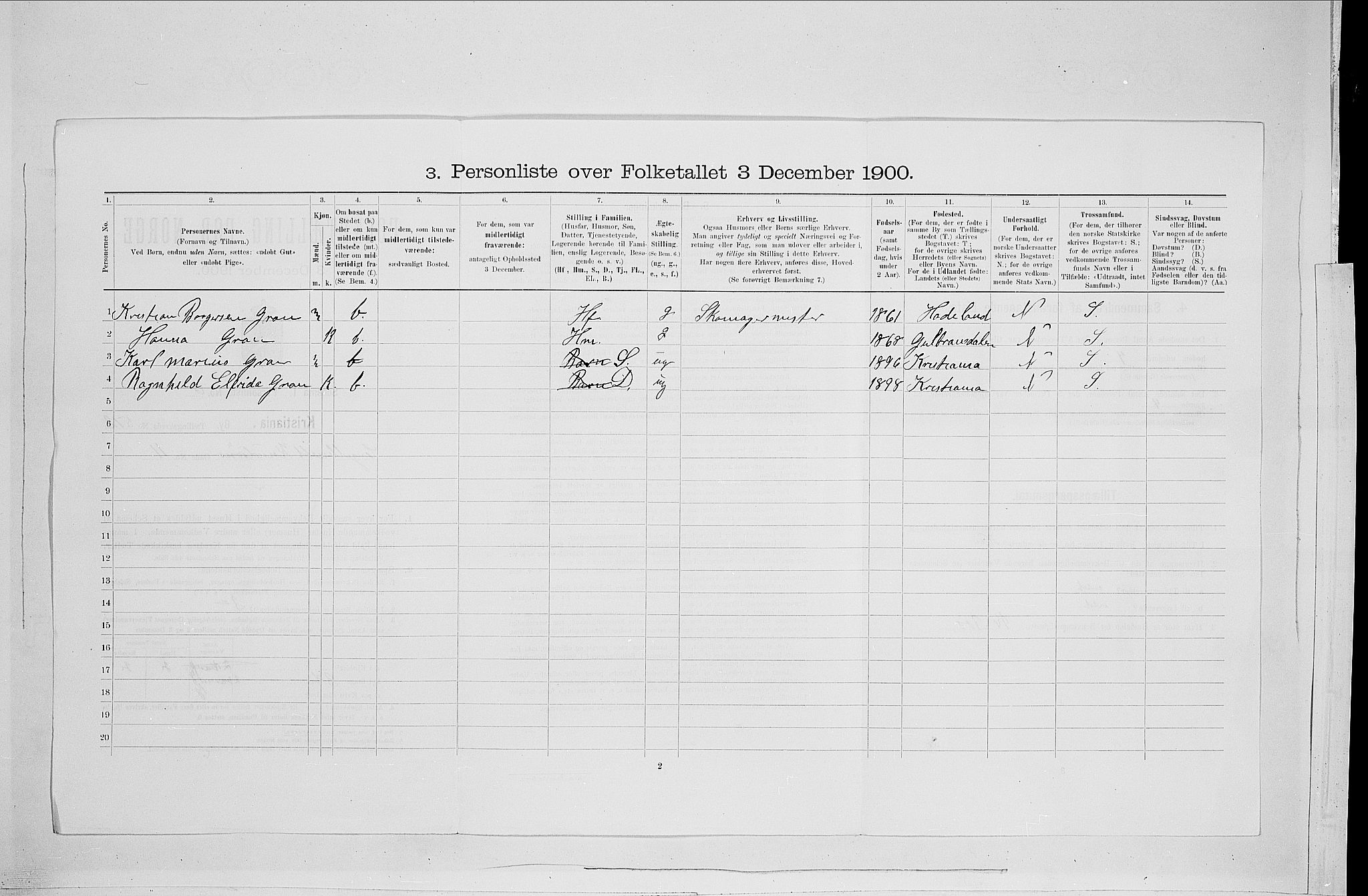SAO, 1900 census for Kristiania, 1900, p. 41418
