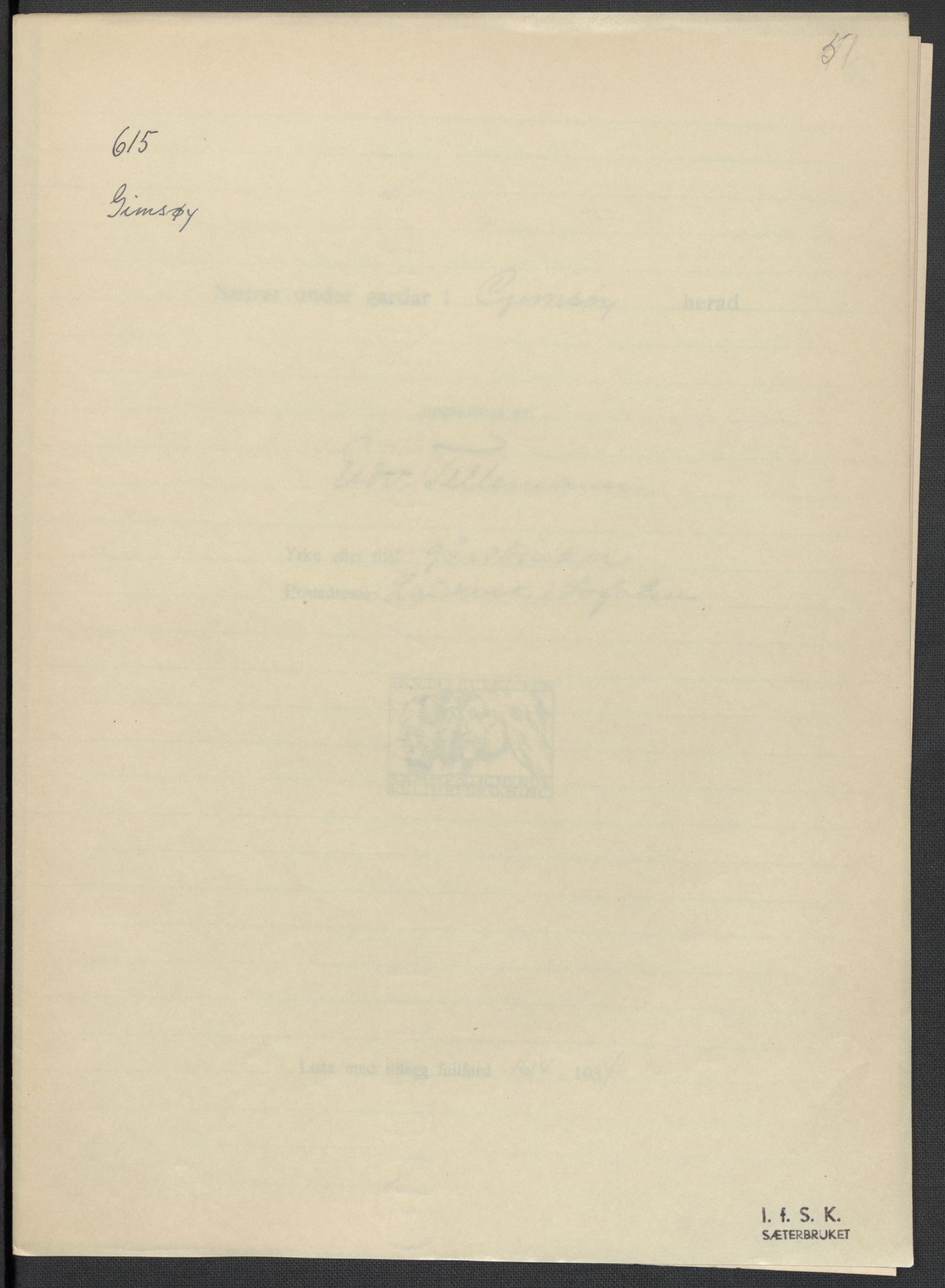 Instituttet for sammenlignende kulturforskning, AV/RA-PA-0424/F/Fc/L0016/0003: Eske B16: / Nordland (perm XLVIII), 1932-1937, p. 51