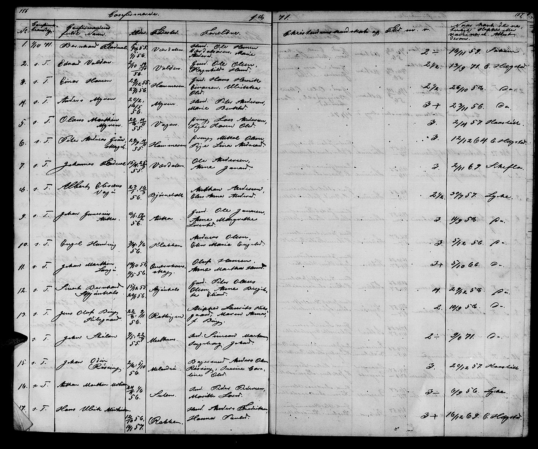 Ministerialprotokoller, klokkerbøker og fødselsregistre - Sør-Trøndelag, AV/SAT-A-1456/640/L0583: Parish register (copy) no. 640C01, 1866-1877, p. 156-157