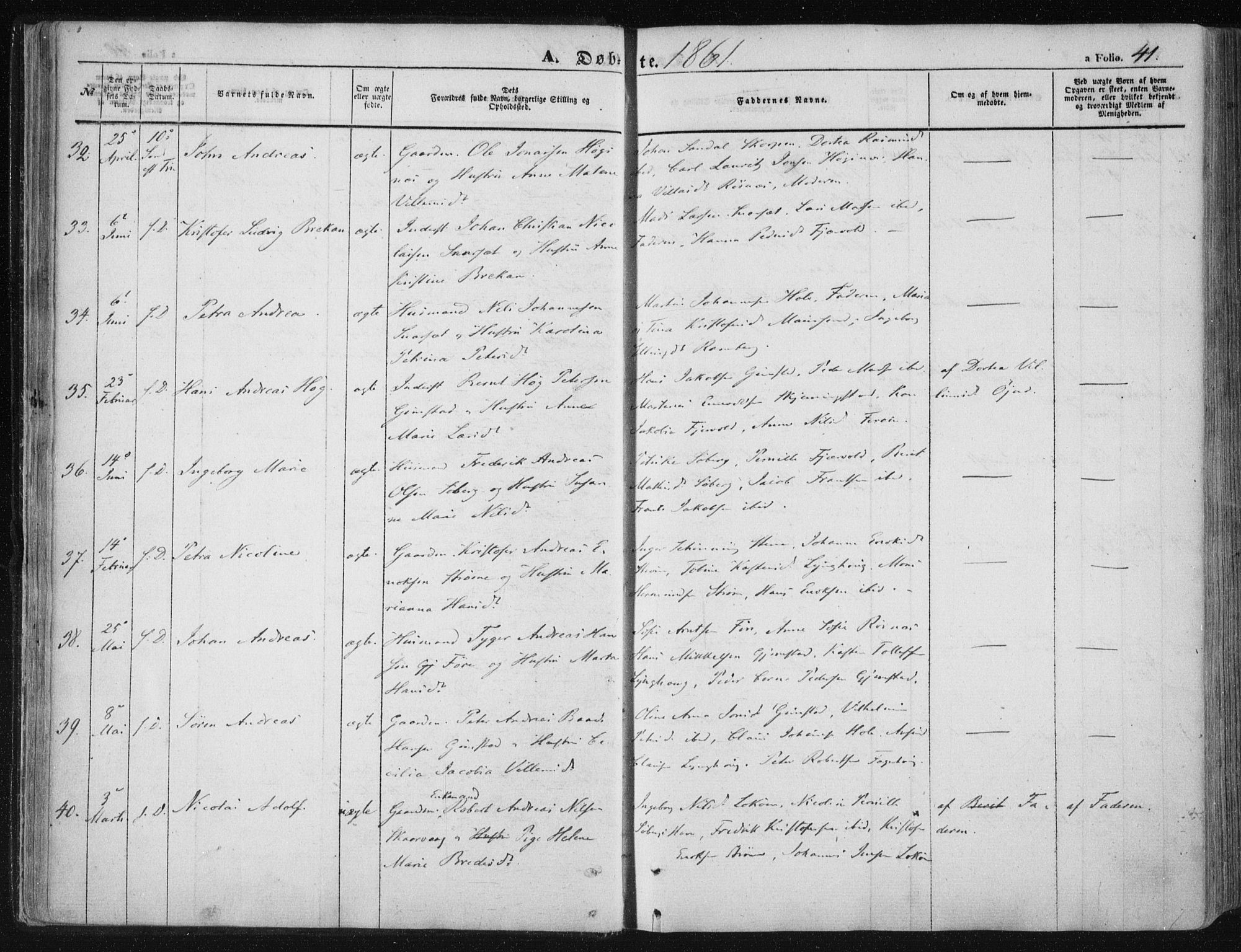 Ministerialprotokoller, klokkerbøker og fødselsregistre - Nordland, SAT/A-1459/891/L1300: Parish register (official) no. 891A05, 1856-1870, p. 41