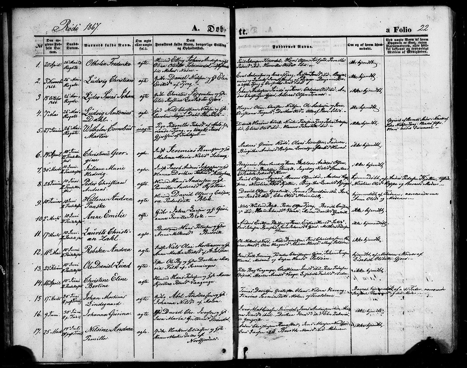 Ministerialprotokoller, klokkerbøker og fødselsregistre - Nordland, SAT/A-1459/841/L0606: Parish register (official) no. 841A10, 1860-1877, p. 22