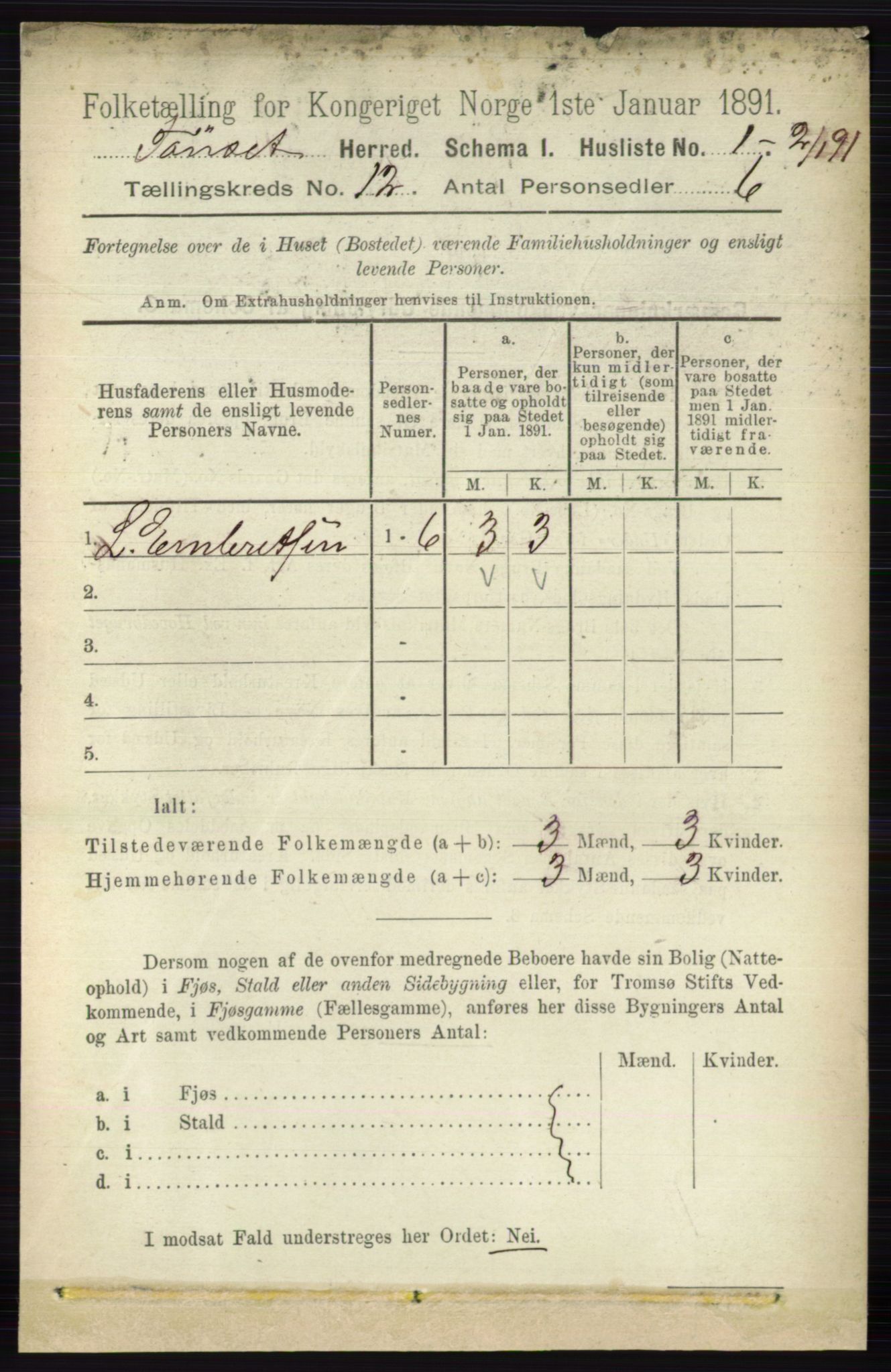 RA, 1891 census for 0437 Tynset, 1891, p. 3150