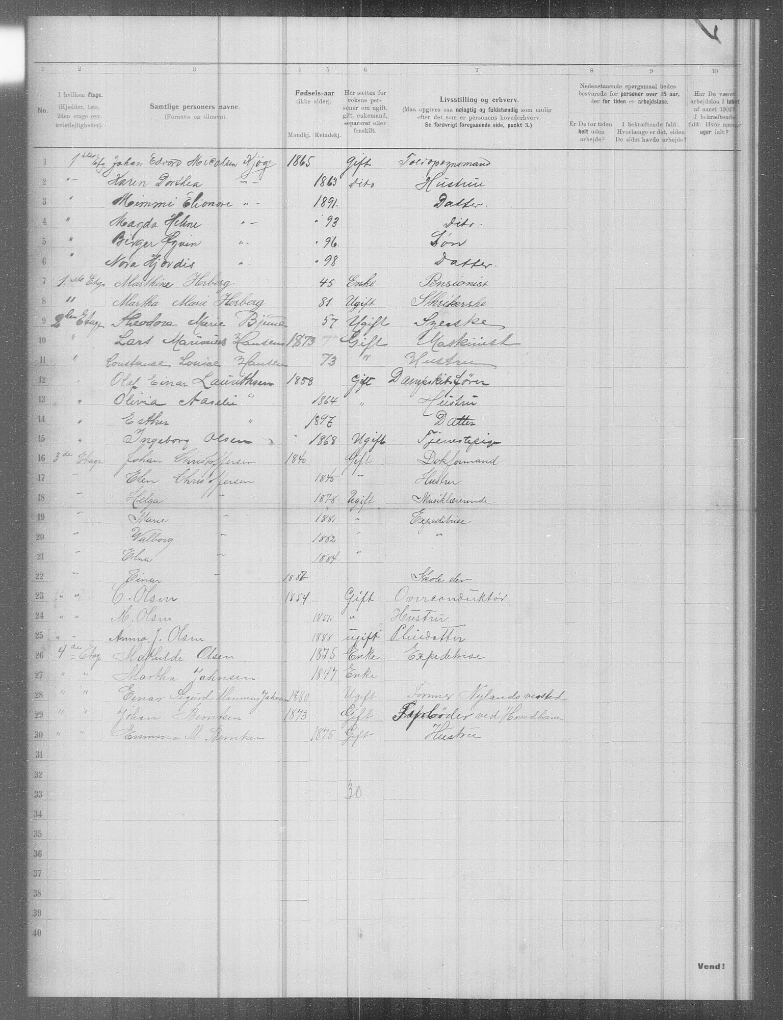 OBA, Municipal Census 1902 for Kristiania, 1902, p. 9165