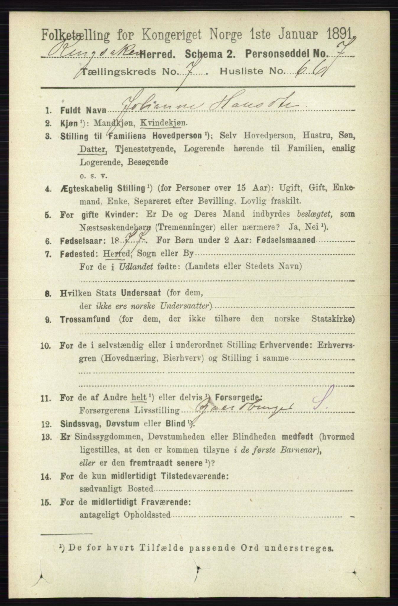 RA, 1891 census for 0412 Ringsaker, 1891, p. 4329
