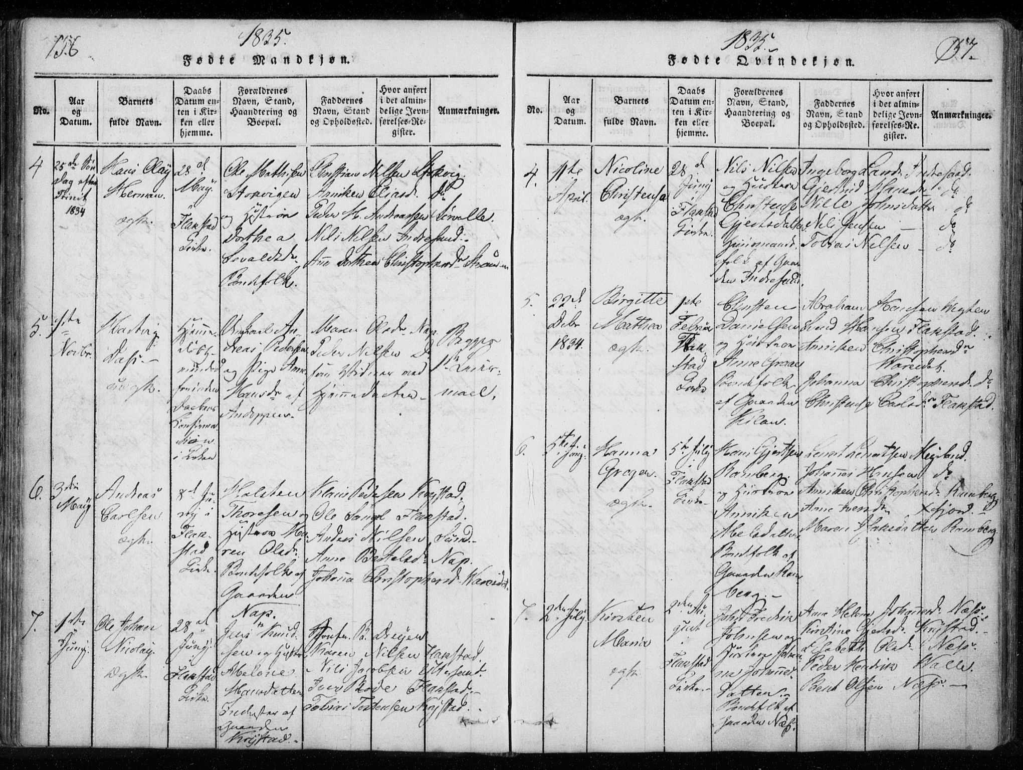 Ministerialprotokoller, klokkerbøker og fødselsregistre - Nordland, SAT/A-1459/885/L1201: Parish register (official) no. 885A02, 1820-1837, p. 156-157