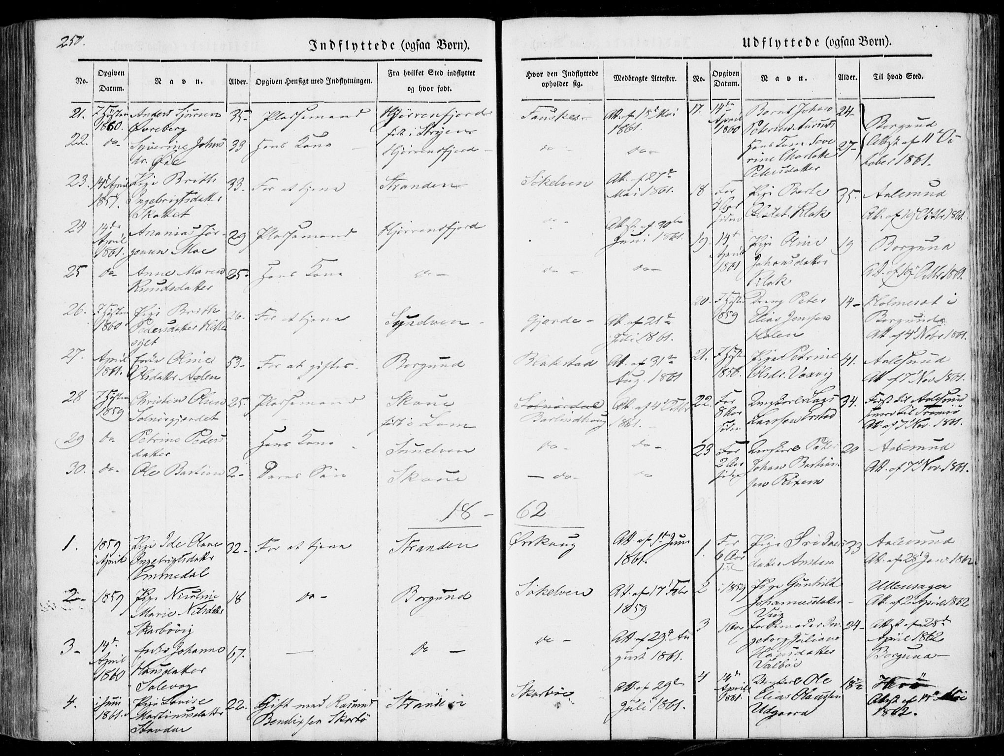 Ministerialprotokoller, klokkerbøker og fødselsregistre - Møre og Romsdal, SAT/A-1454/522/L0313: Parish register (official) no. 522A08, 1852-1862, p. 250