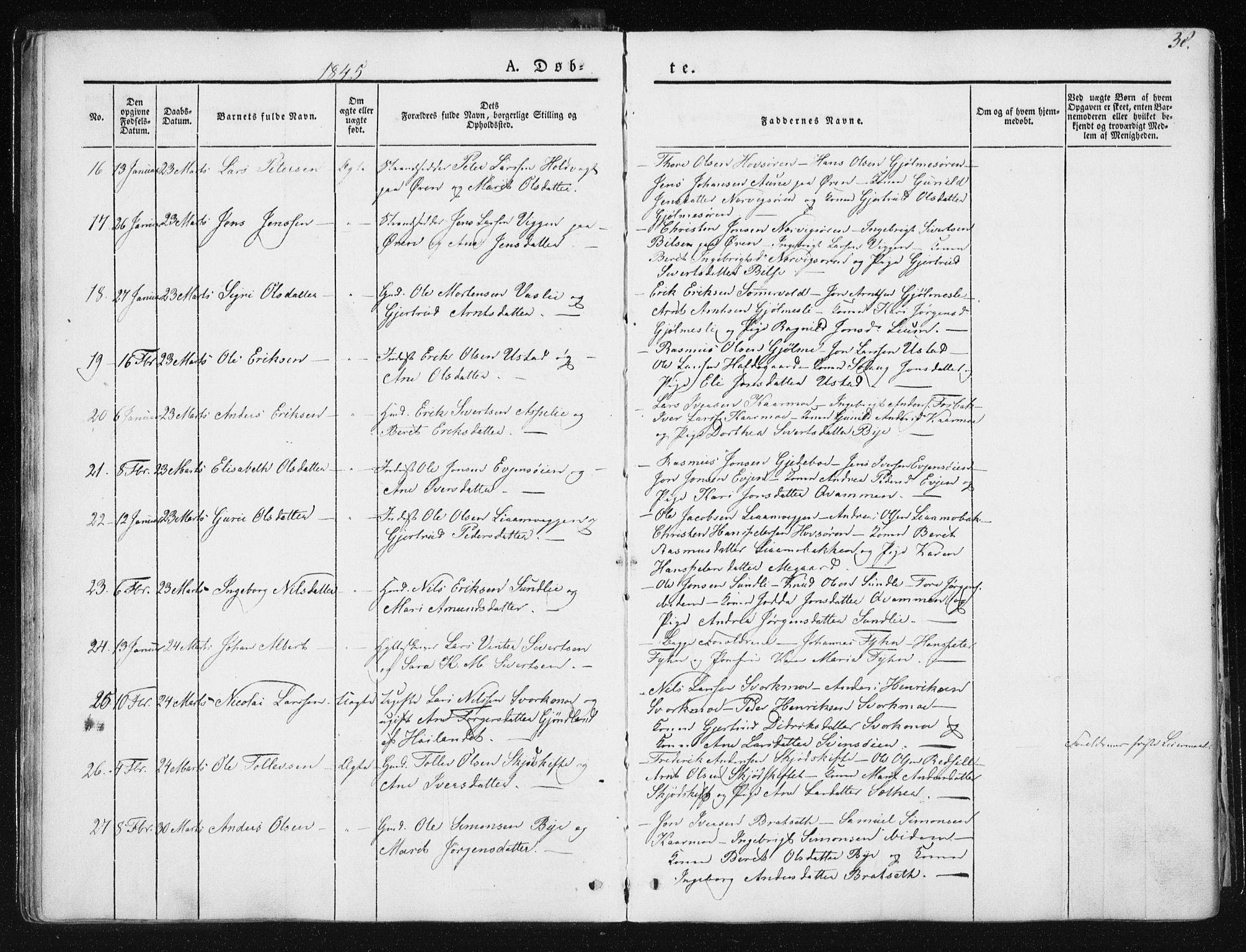 Ministerialprotokoller, klokkerbøker og fødselsregistre - Sør-Trøndelag, SAT/A-1456/668/L0805: Parish register (official) no. 668A05, 1840-1853, p. 38