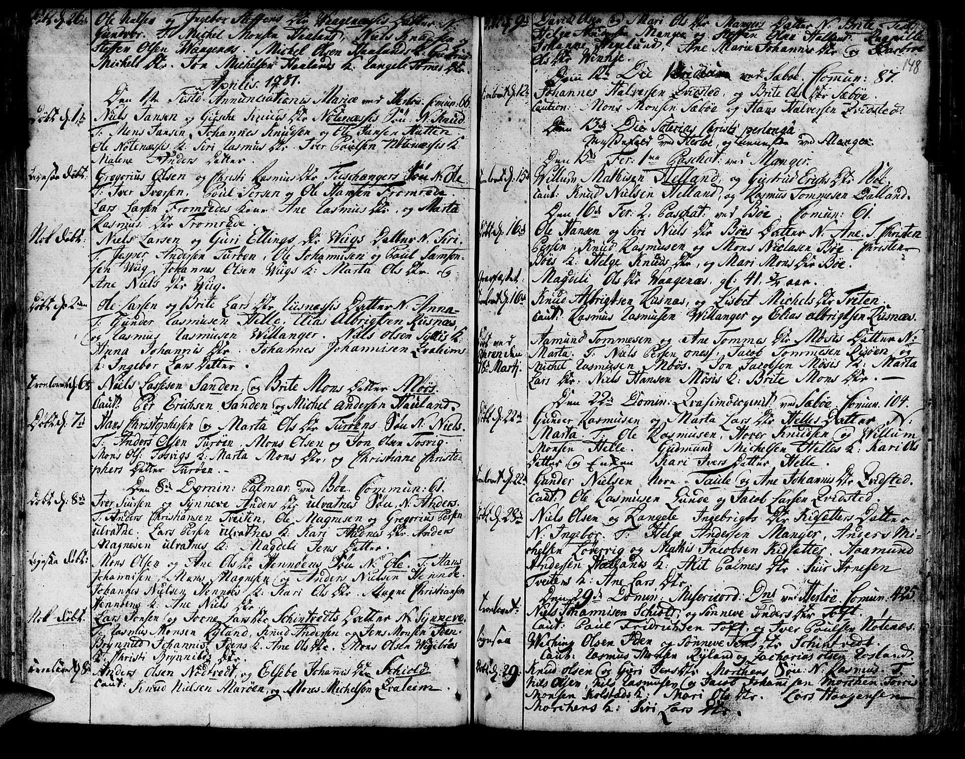 Manger sokneprestembete, AV/SAB-A-76801/H/Haa: Parish register (official) no. A 1, 1759-1791, p. 148