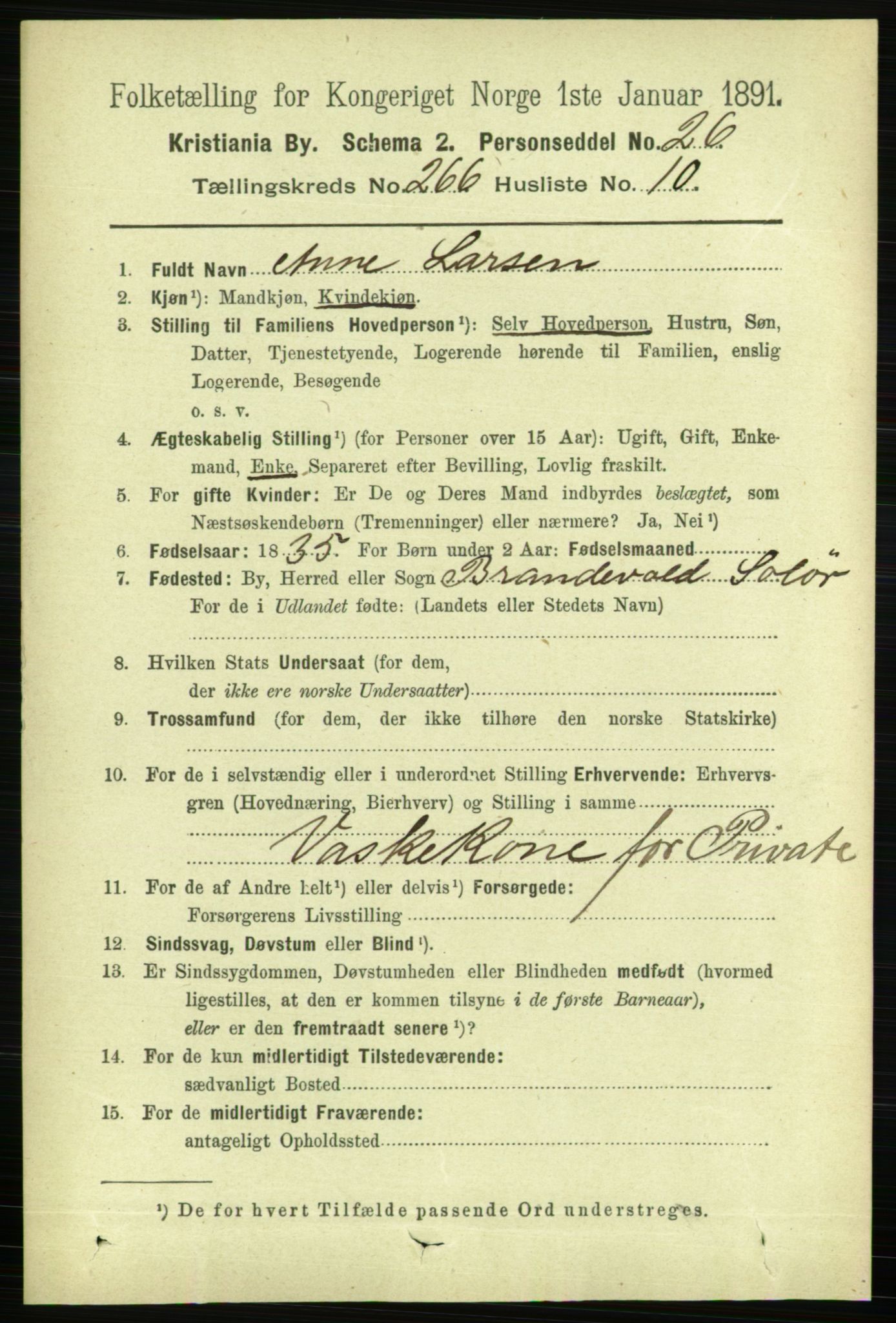 RA, 1891 census for 0301 Kristiania, 1891, p. 161451