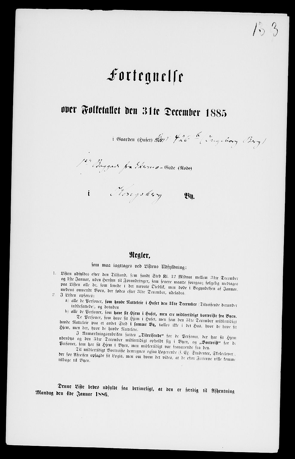 SAKO, 1885 census for 0604 Kongsberg, 1885, p. 986