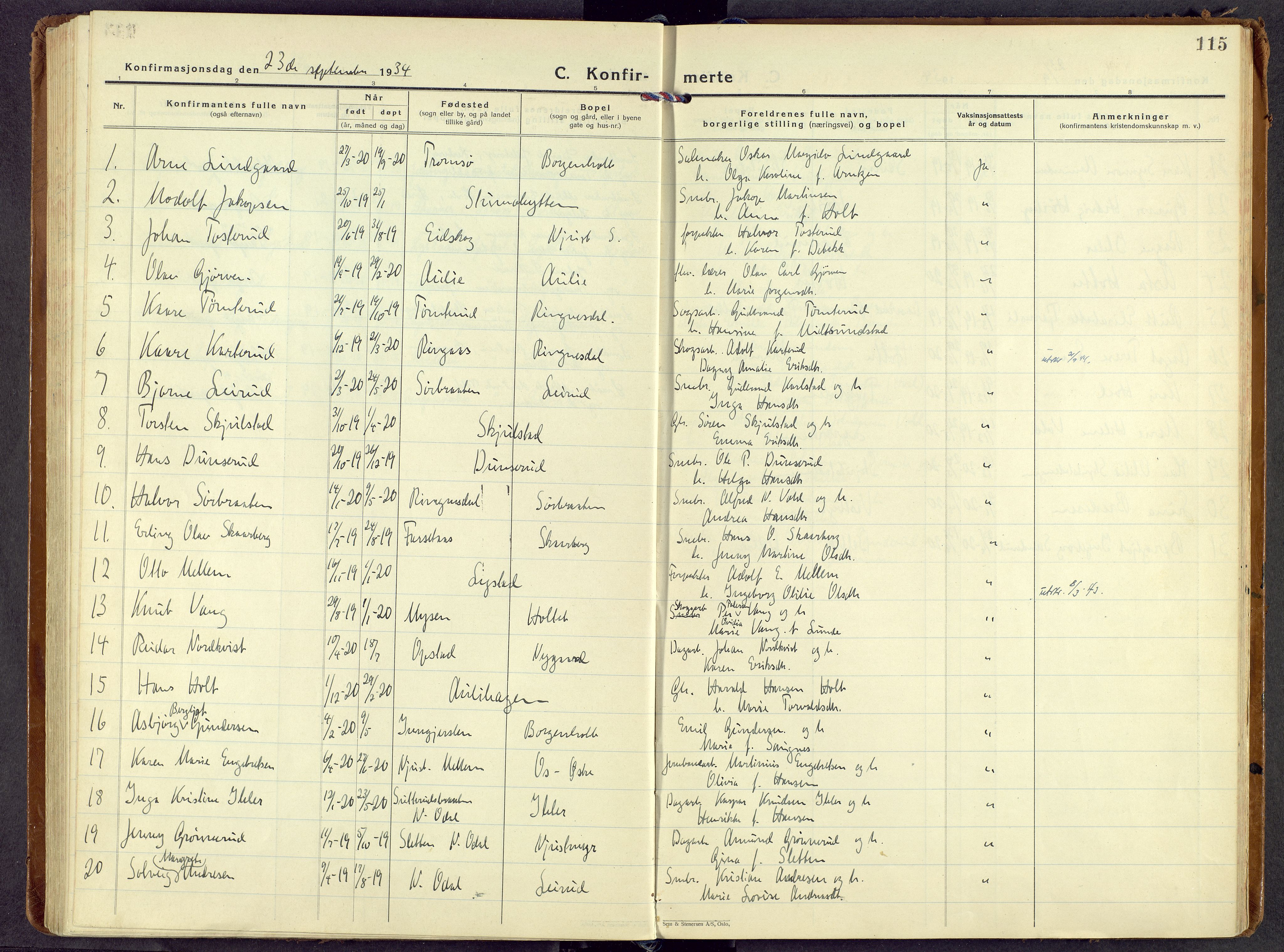 Sør-Odal prestekontor, AV/SAH-PREST-030/H/Ha/Haa/L0017: Parish register (official) no. 17, 1927-1980, p. 115