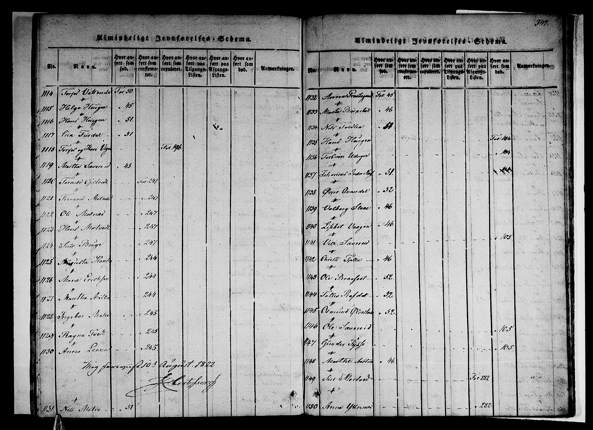 Skånevik sokneprestembete, AV/SAB-A-77801/H/Haa: Parish register (official) no. A 3, 1815-1828, p. 347