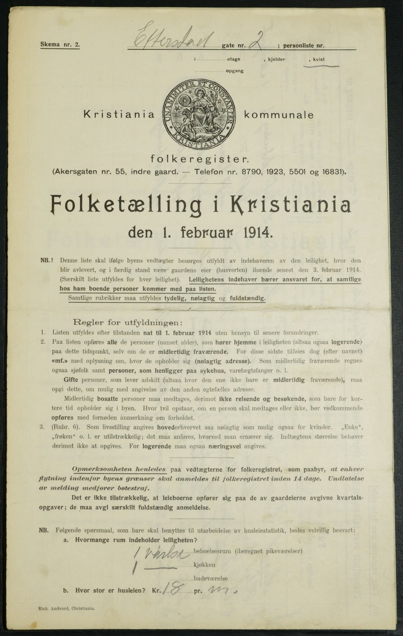 OBA, Municipal Census 1914 for Kristiania, 1914, p. 22514